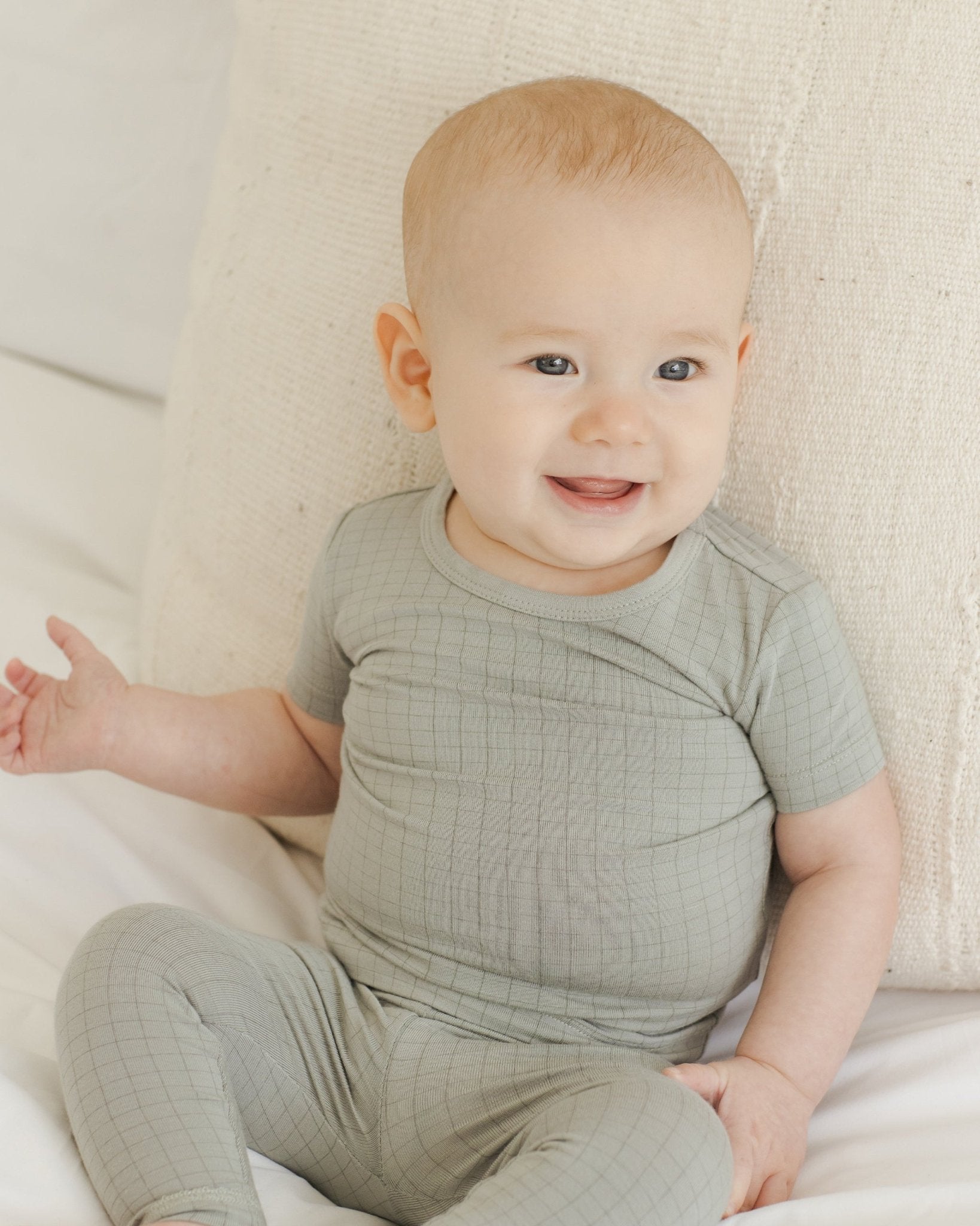 Bamboo Short Sleeve Pajama Set || Grid* - Rylee + Cru Canada