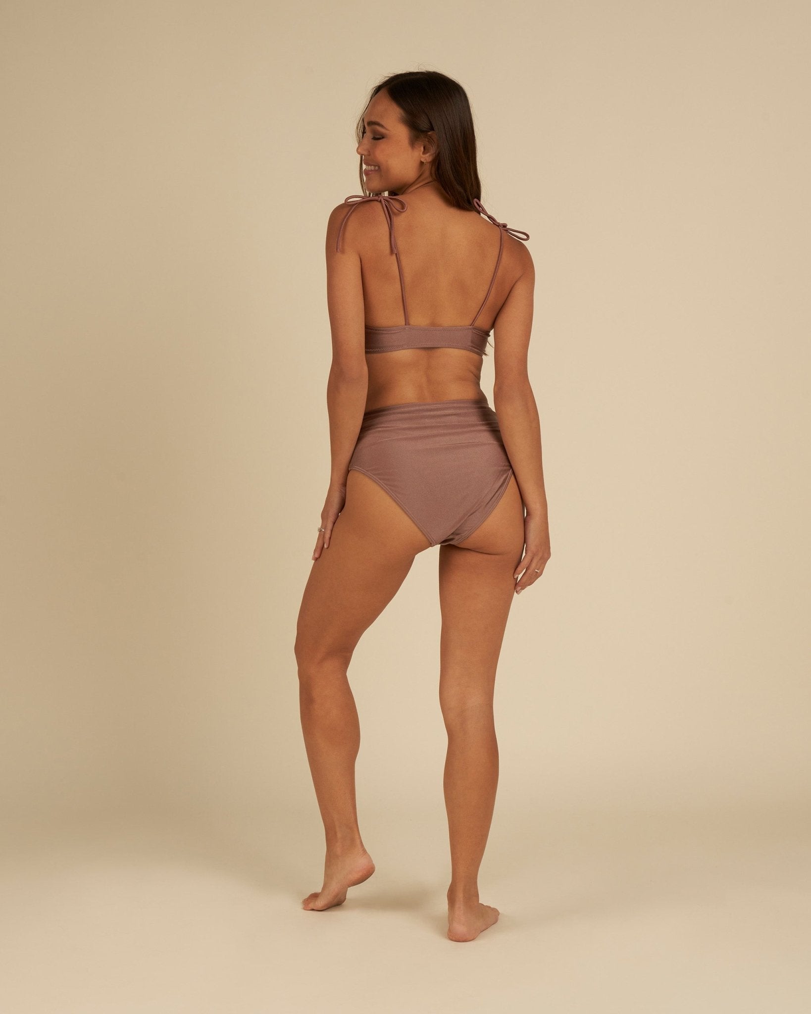 Banded High Cut Bikini Bottom | Mulberry Shimmer - Rylee + Cru Canada