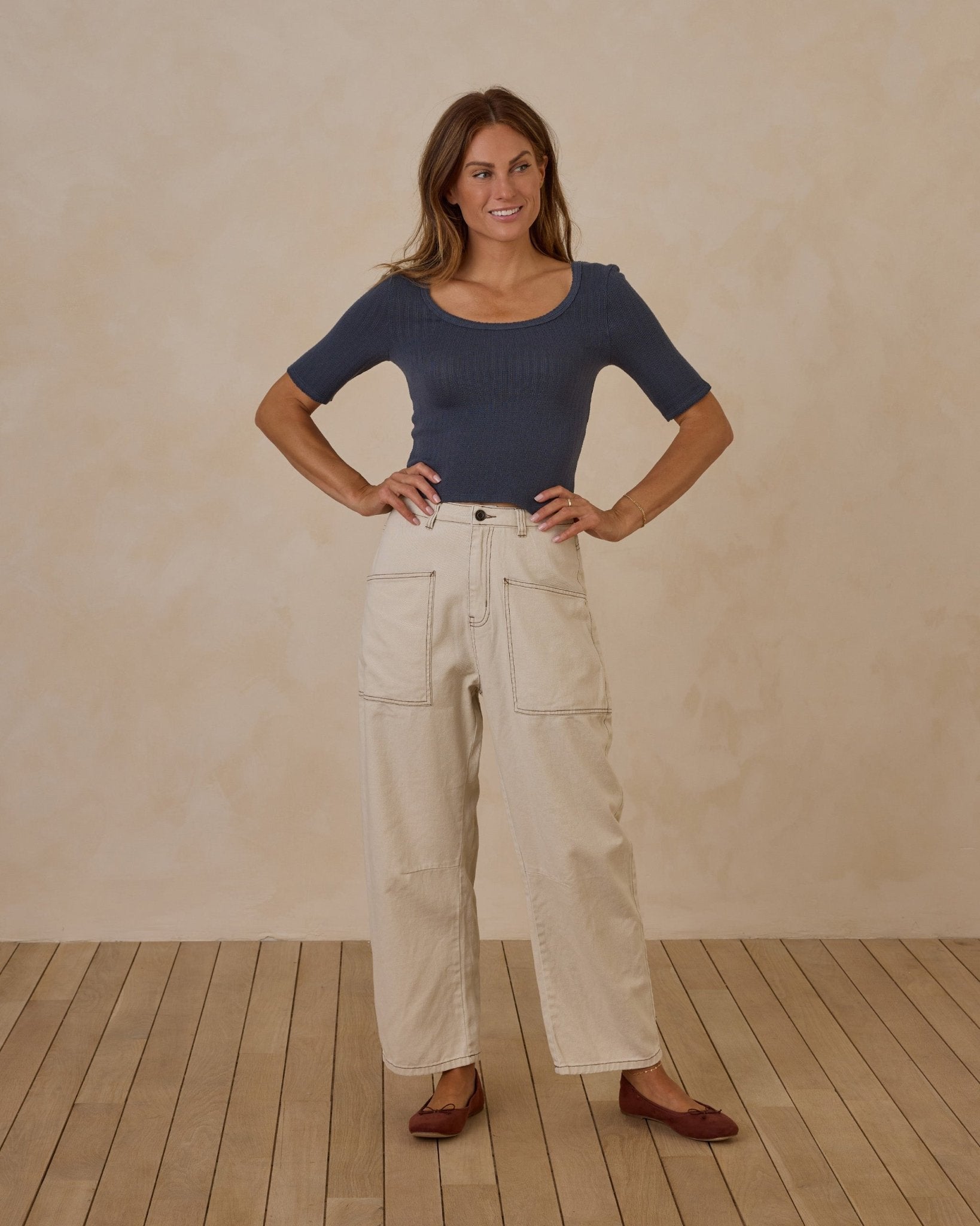 Barrel Pant | Natural - Rylee + Cru Canada