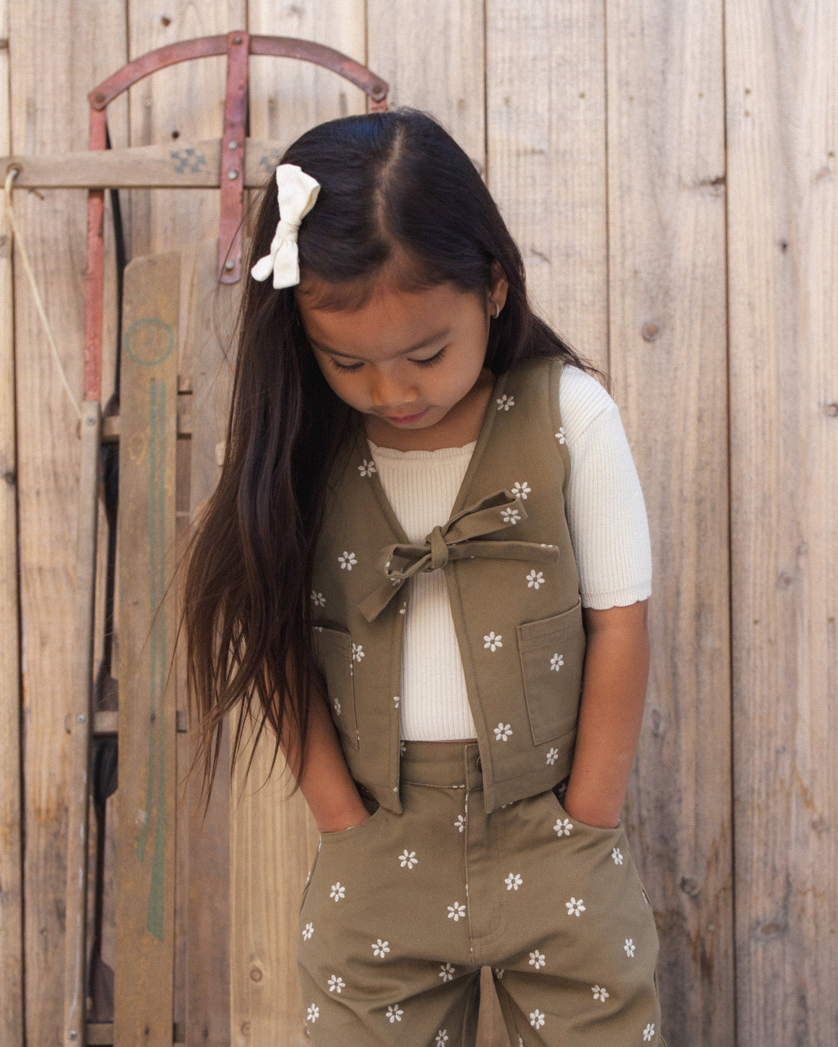 Bows, Set of 2 Ivory - Rylee + Cru | Kids Clothes | Trendy Baby Clothes | Modern Infant Outfits |