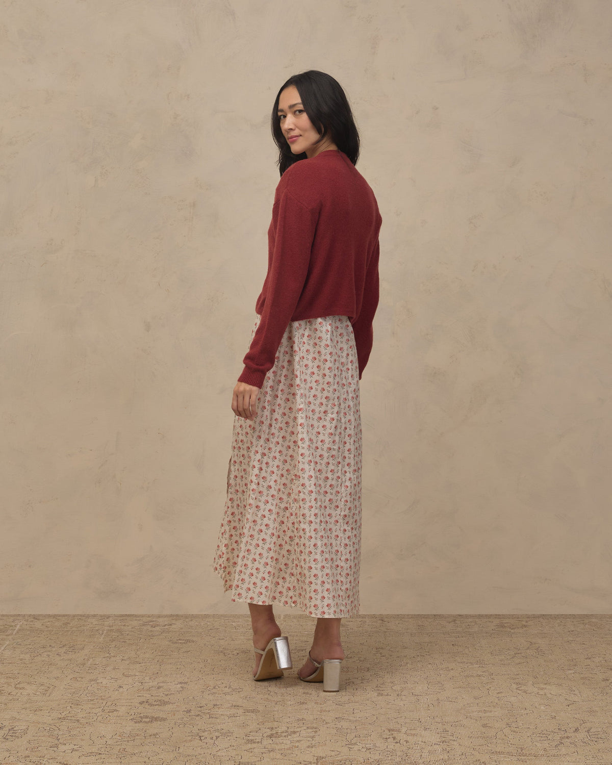 Gilet à nœud pour femme rubis