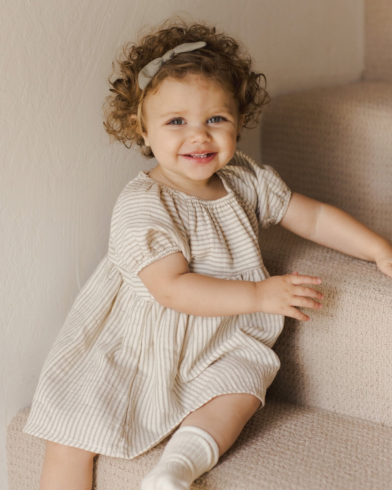 Bella Dress || Basil Stripe - Rylee + Cru Canada