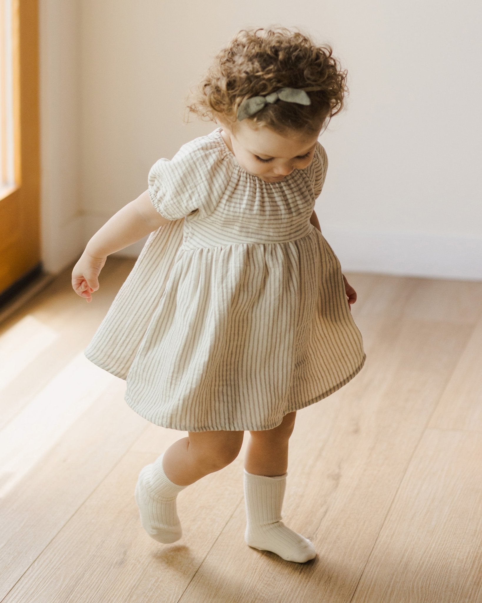 Bella Dress || Basil Stripe - Rylee + Cru Canada