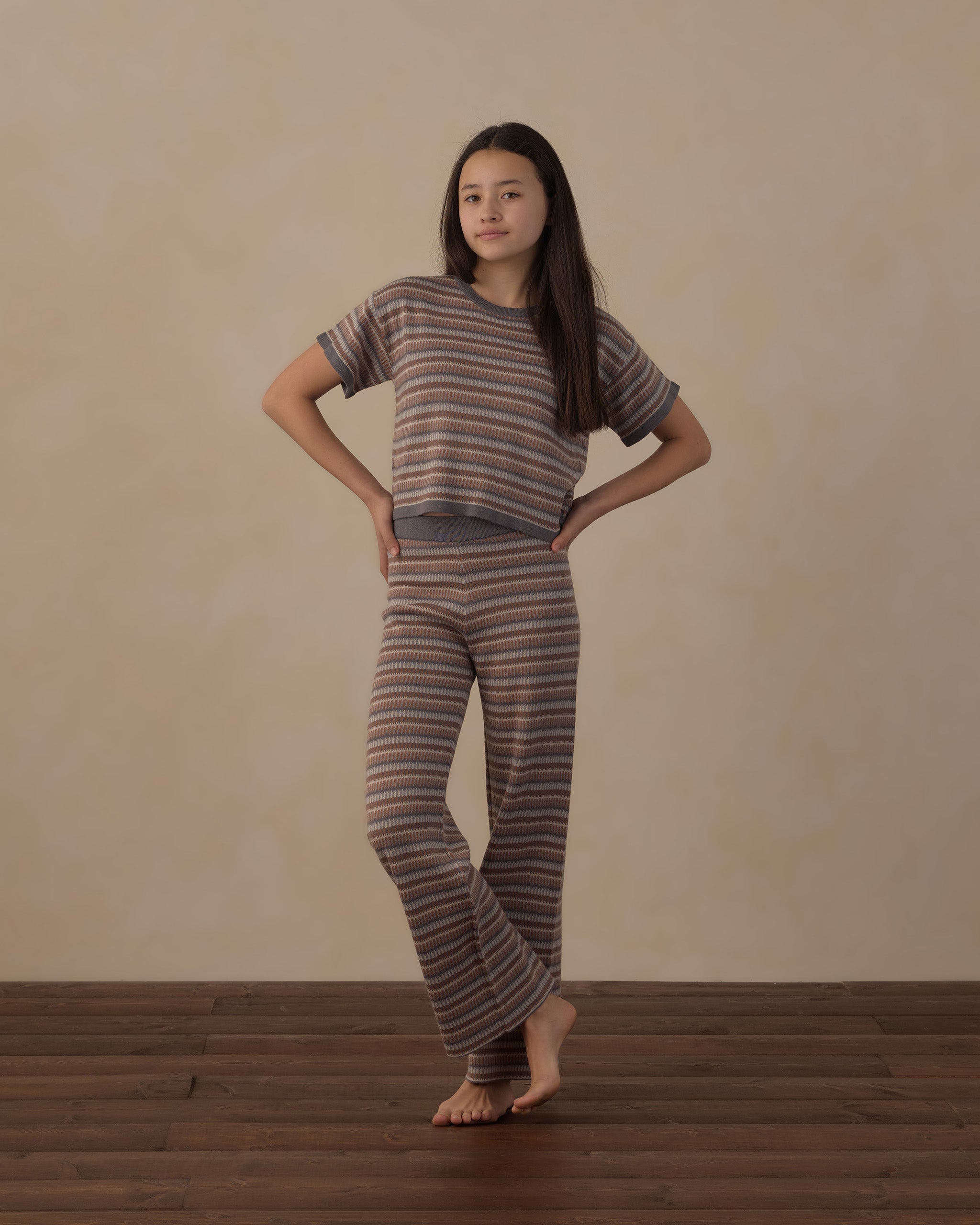 Teen Boxy Crop Knit Tee Multi-Stripe - Rylee + Cru | Kids Clothes | Trendy Baby Clothes | Modern Infant Outfits |