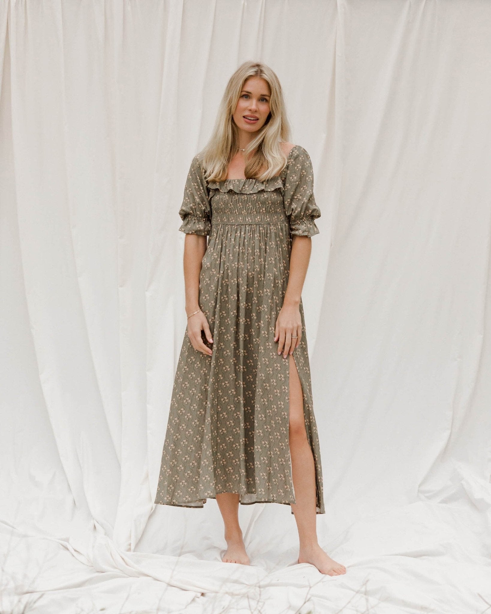 Birdie Dress || Pine Floral - Rylee + Cru Canada