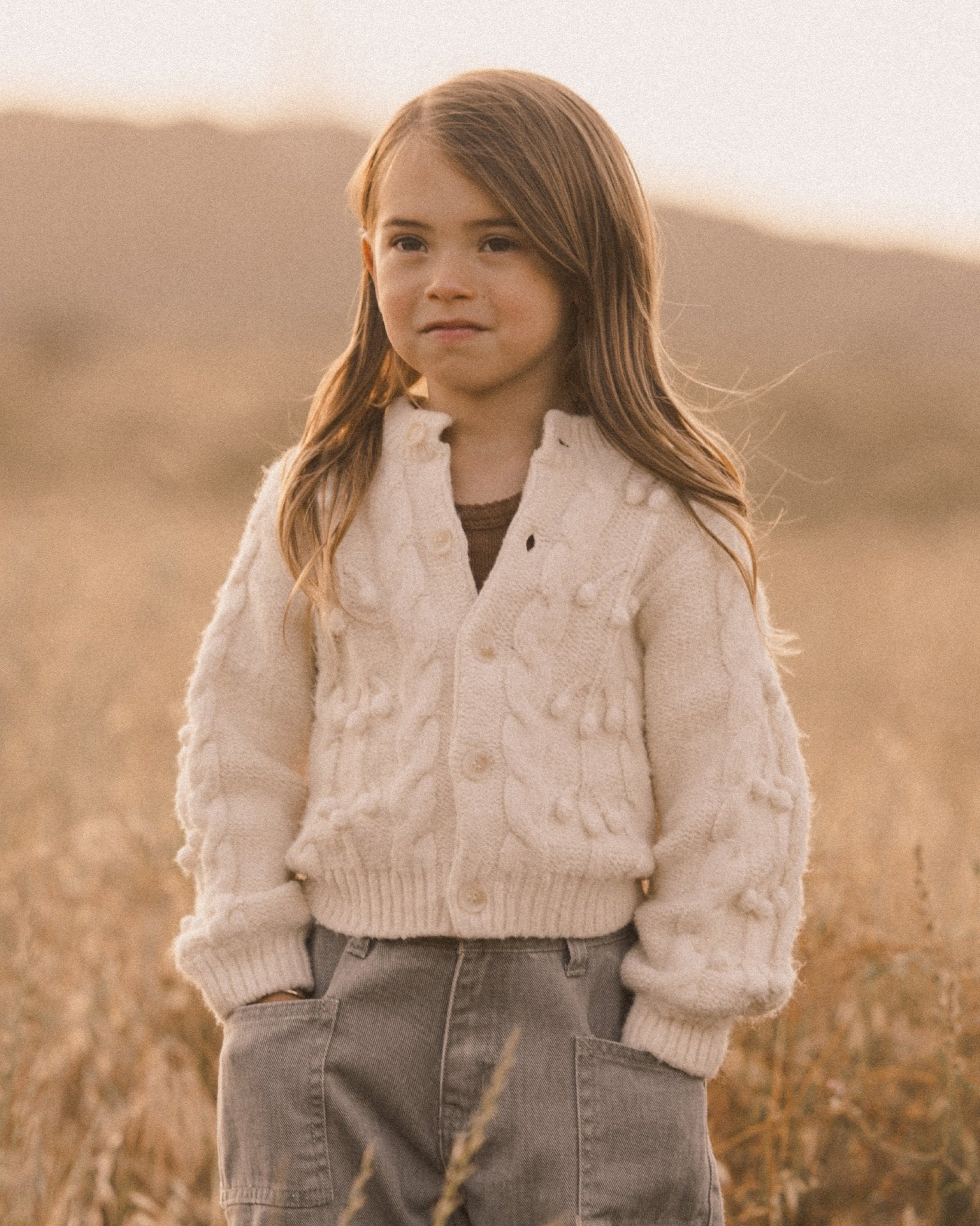 Bobble Cardigan || Natural - Rylee + Cru Canada