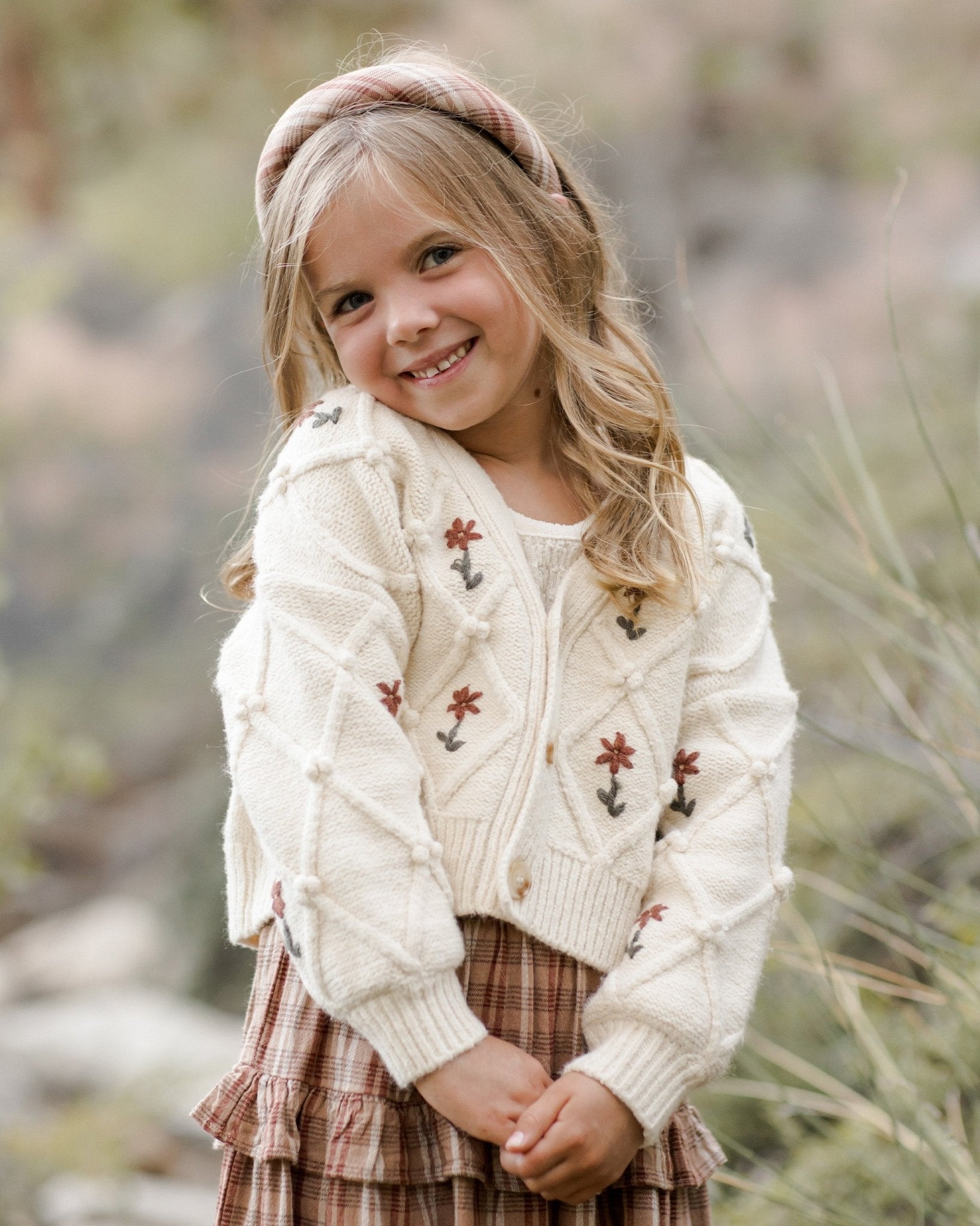 Boxy Cardigan || Winter Floral Embroidery - Rylee + Cru Canada