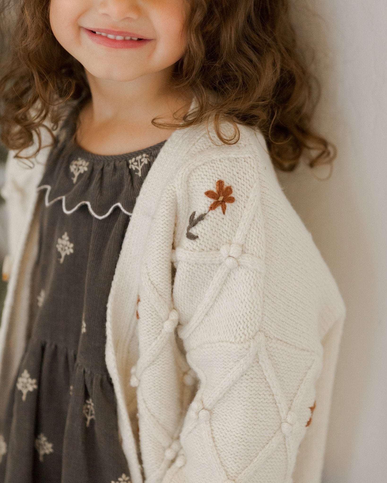 Boxy Cardigan || Winter Floral Embroidery - Rylee + Cru Canada