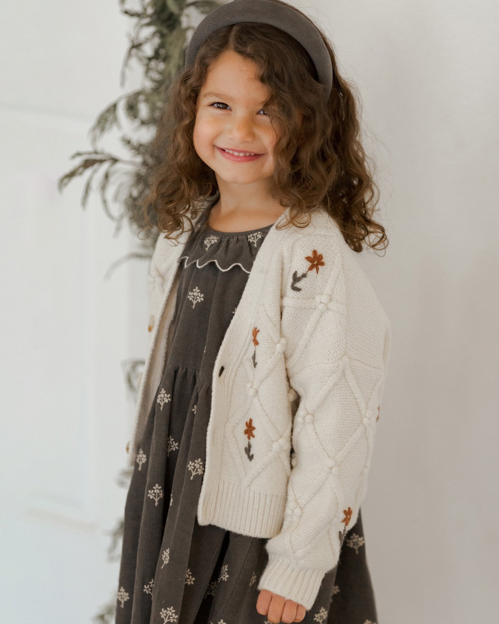 Boxy Cardigan || Winter Floral Embroidery - Rylee + Cru Canada