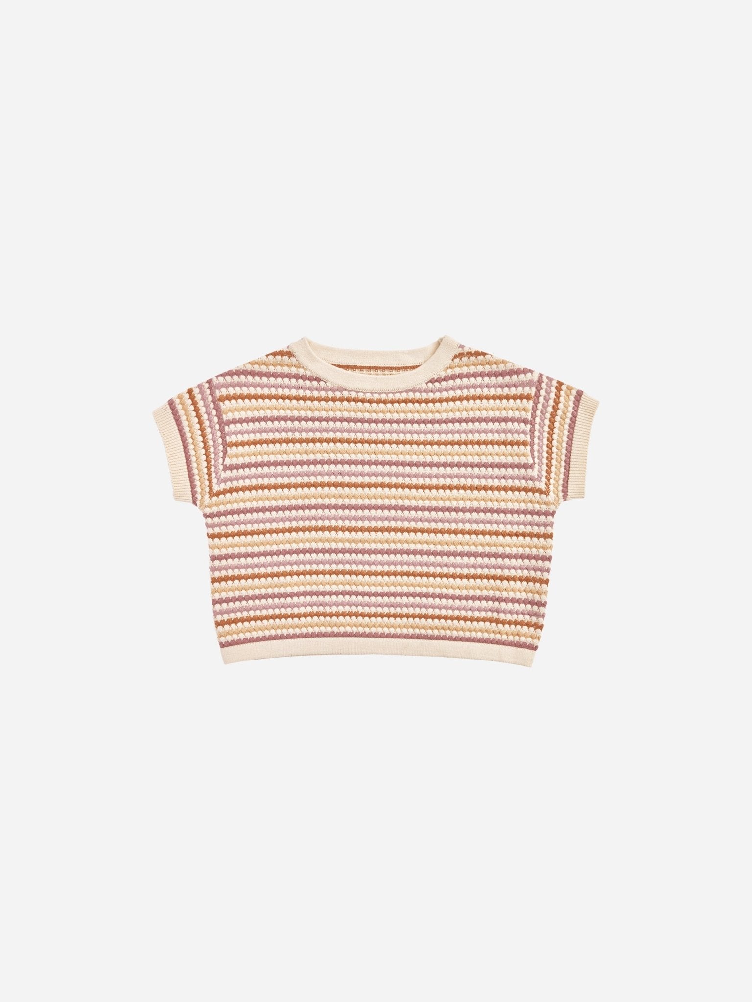 Boxy Crop Knit Tee || Honeycomb Stripe - Rylee + Cru Canada