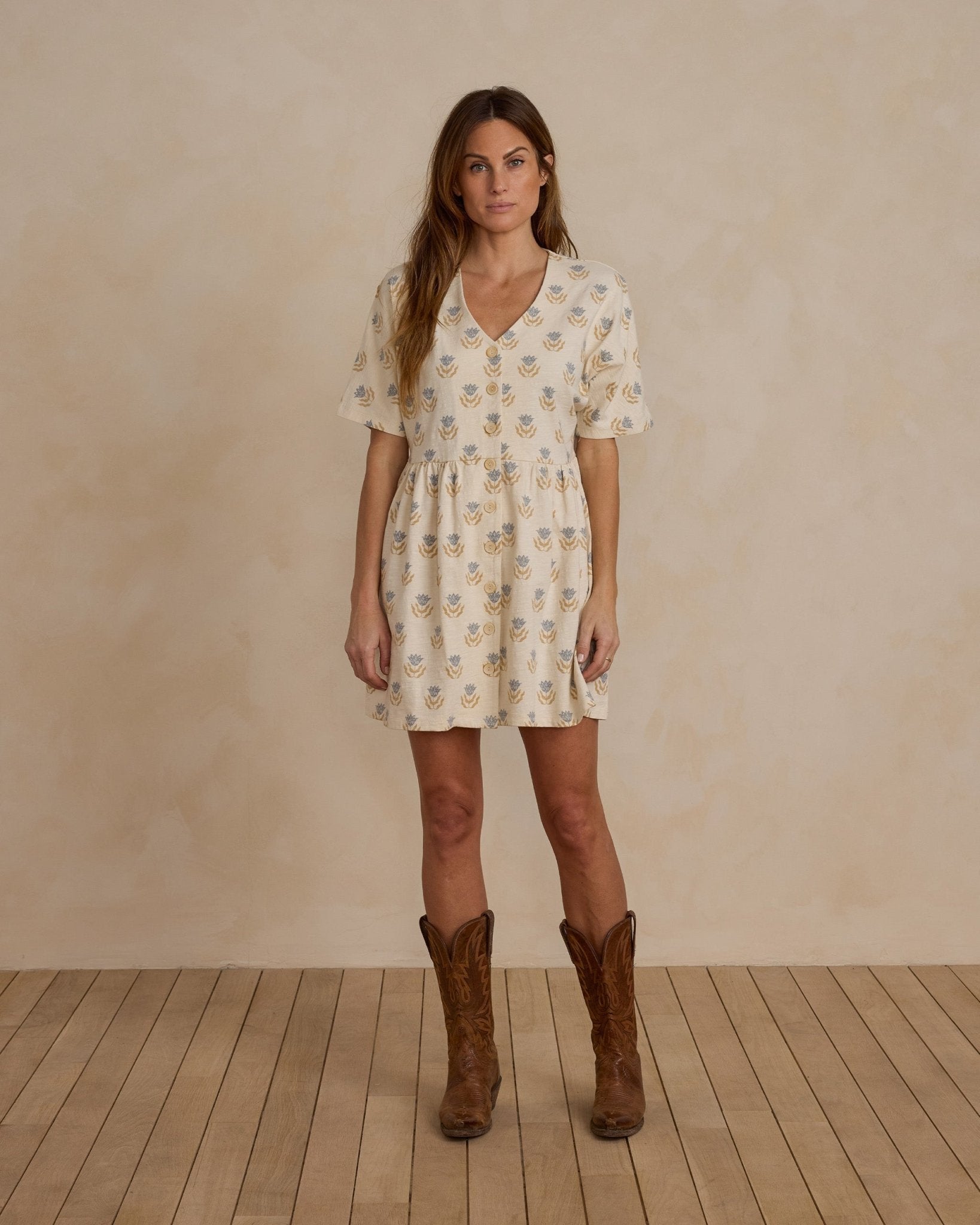 Button Jersey Mini Dress | Flora - Rylee + Cru Canada