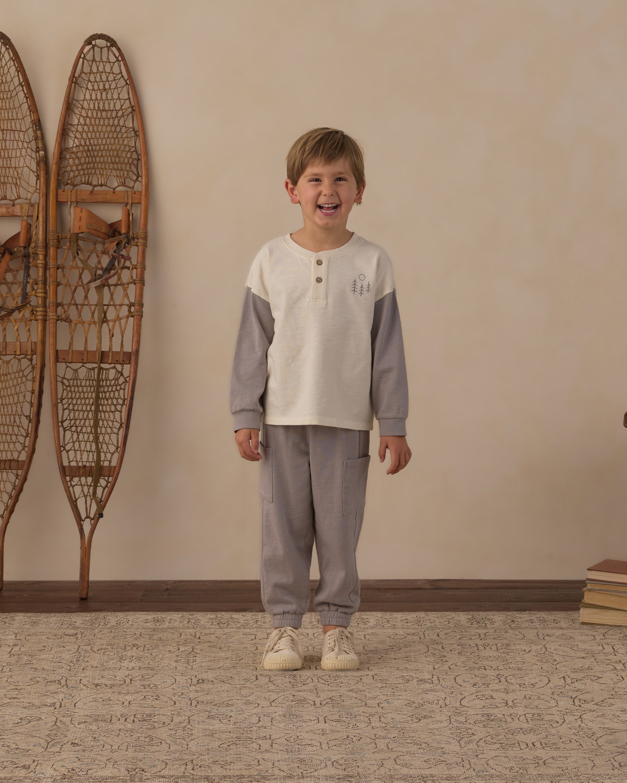 Relaxed Long Sleeve Henley Made For Adventure - Rylee + Cru | Kids Clothes | Trendy Baby Clothes | Modern Infant Outfits |