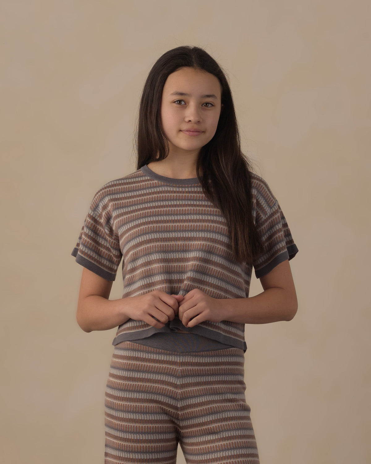 Teen Boxy Crop Knit Tee Multi-Stripe - Rylee + Cru | Kids Clothes | Trendy Baby Clothes | Modern Infant Outfits |