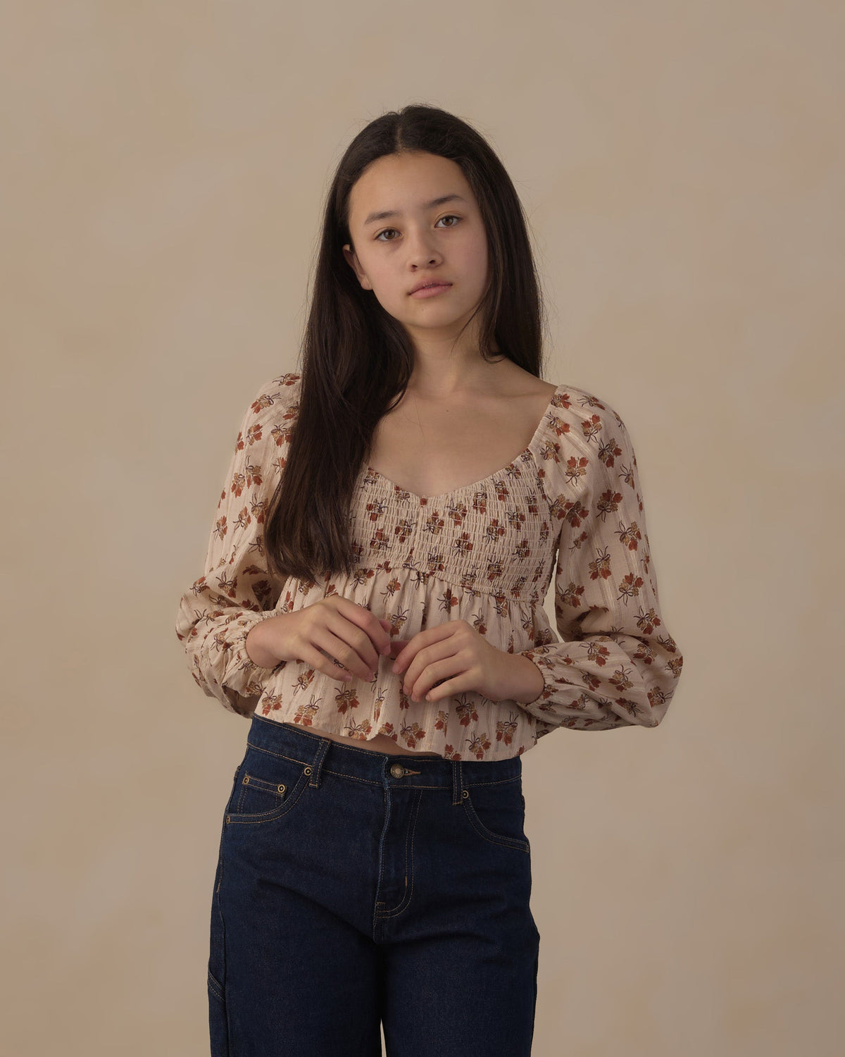 Teen Long Sleeve Flutter Top Bouquet - Rylee + Cru | Kids Clothes | Trendy Baby Clothes | Modern Infant Outfits |