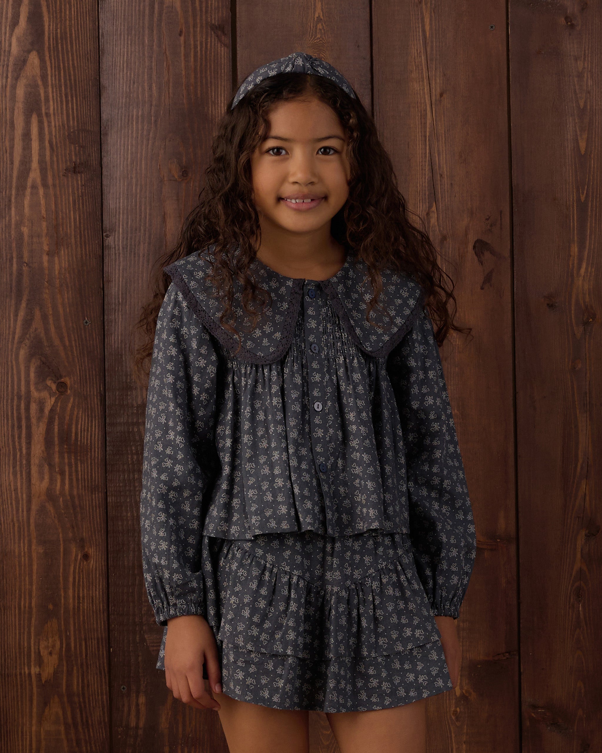 Tiered Mini Skirt Heart Ditsy - Rylee + Cru | Kids Clothes | Trendy Baby Clothes | Modern Infant Outfits |