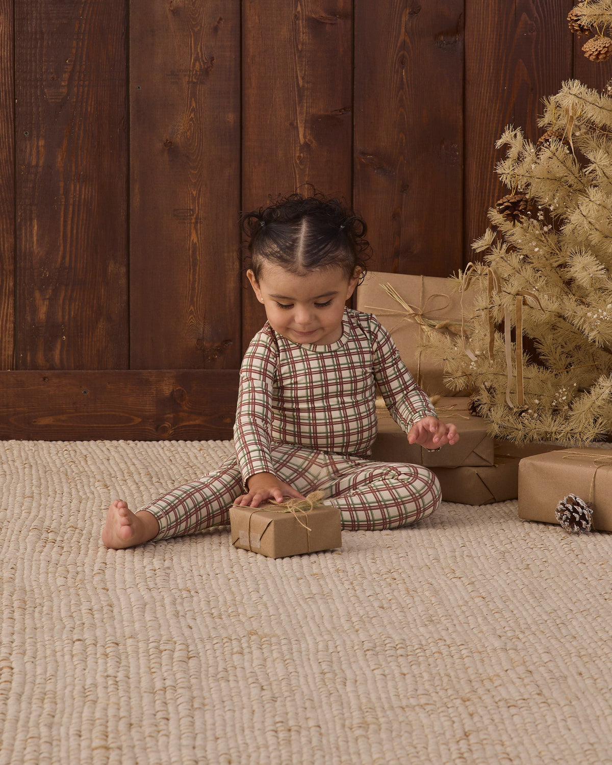 Bamboo Pajama Set Redwood Check - Rylee + Cru | Kids Clothes | Trendy Baby Clothes | Modern Infant Outfits |