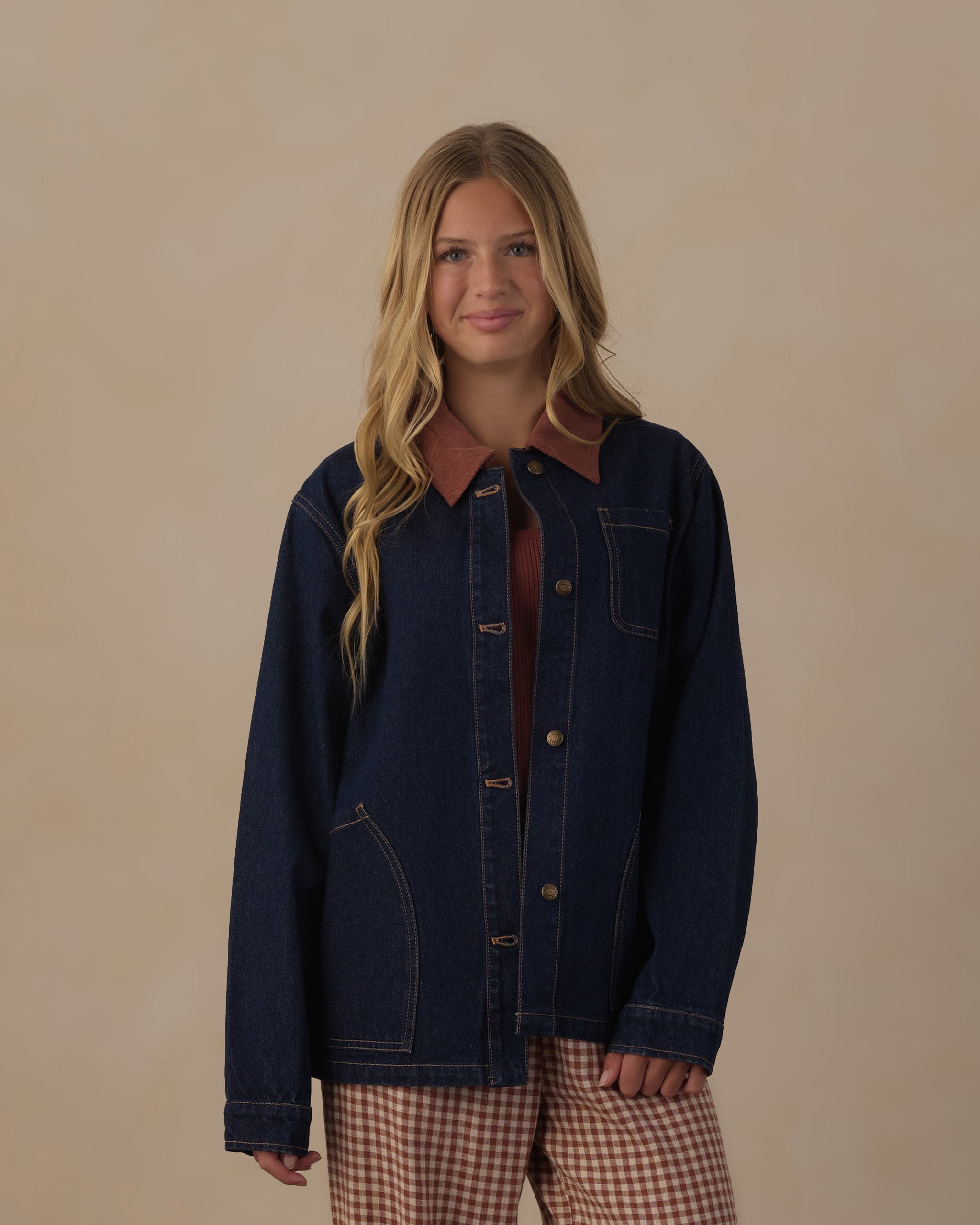 Teen Denim Barn Jacket Dark Indigo - Rylee + Cru | Kids Clothes | Trendy Baby Clothes | Modern Infant Outfits |