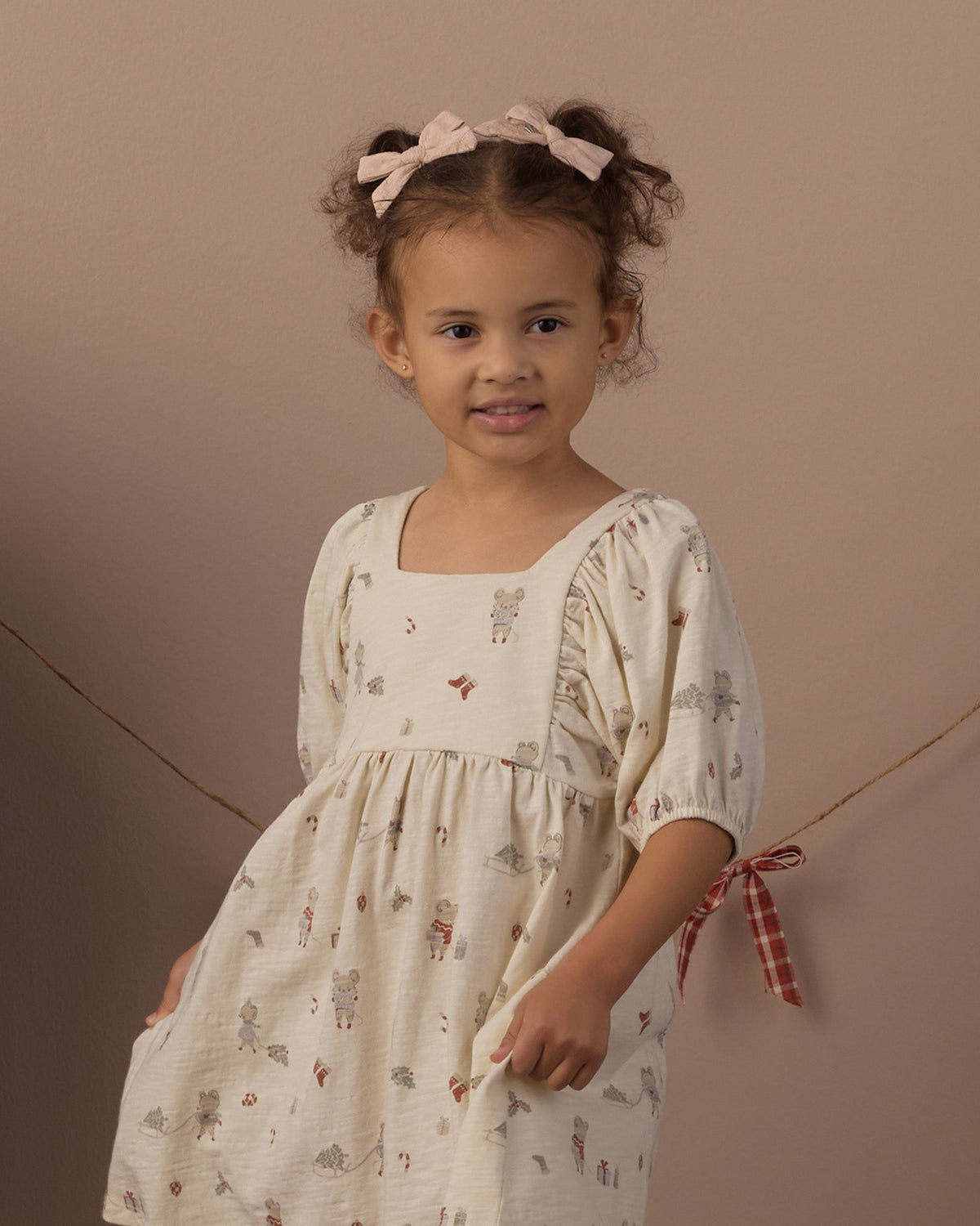 Brea Dress Holiday Mouse - Rylee + Cru | Kids Clothes | Trendy Baby Clothes | Modern Infant Outfits |