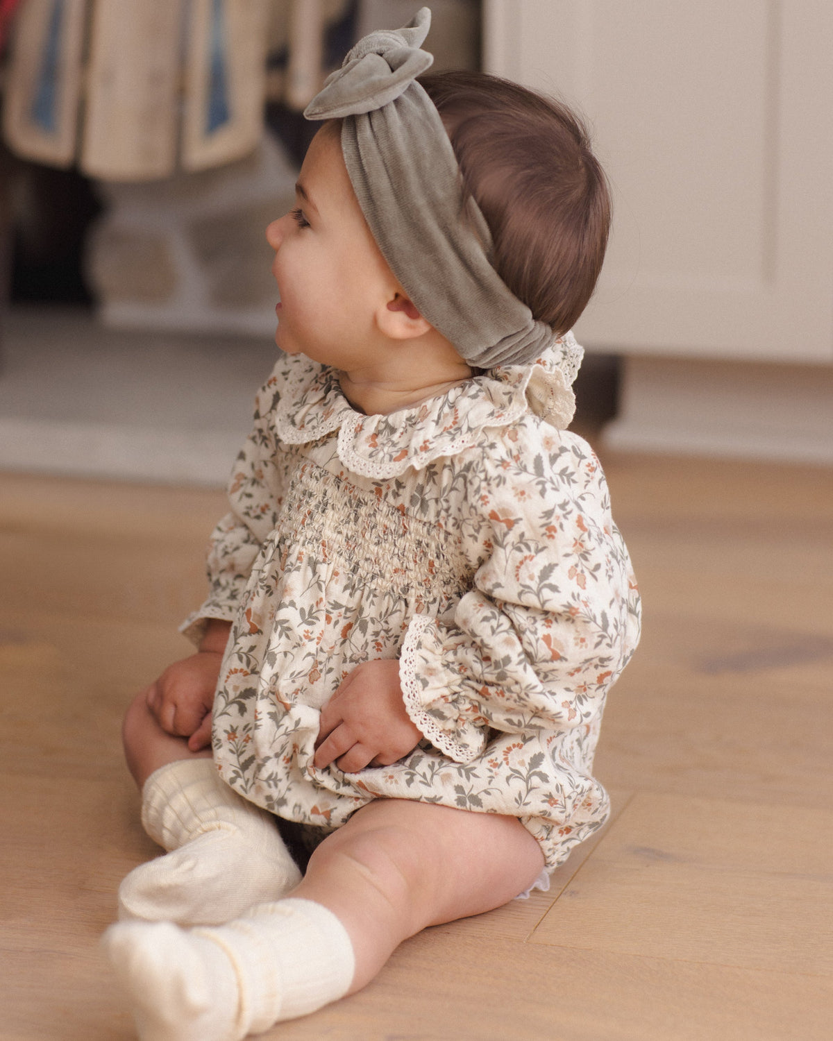Velour Bow Headband Spruce - Rylee + Cru | Kids Clothes | Trendy Baby Clothes | Modern Infant Outfits |