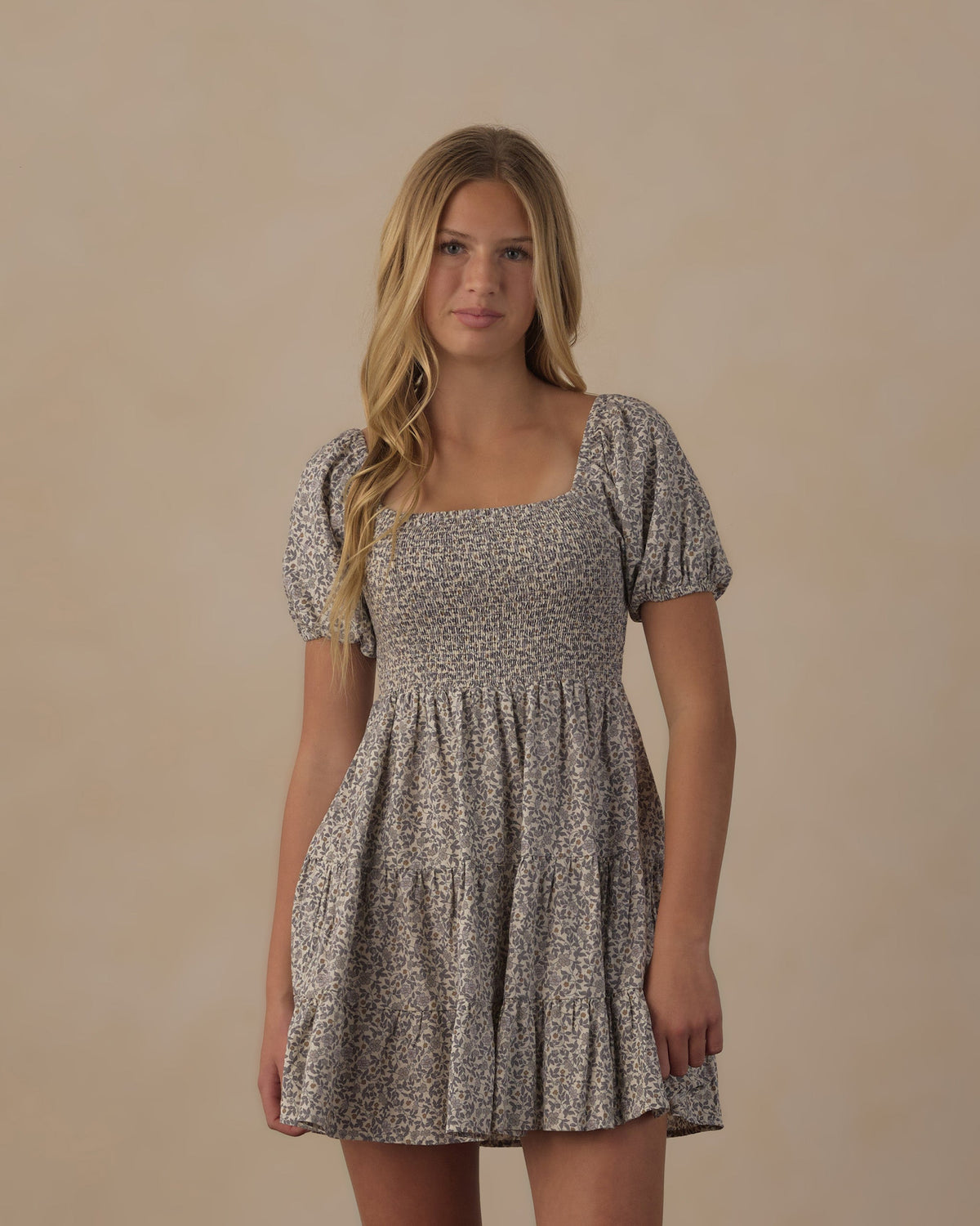 Teen Emily Dress Slate Floral - Rylee + Cru | Kids Clothes | Trendy Baby Clothes | Modern Infant Outfits |