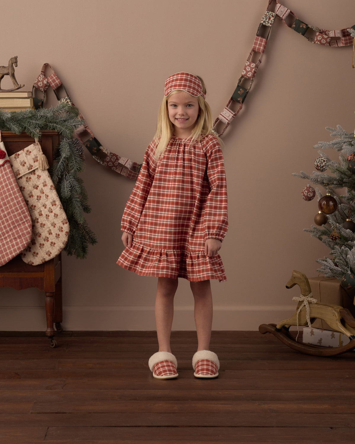 Holly Nightgown Ruby Plaid - Rylee + Cru | Kids Clothes | Trendy Baby Clothes | Modern Infant Outfits |