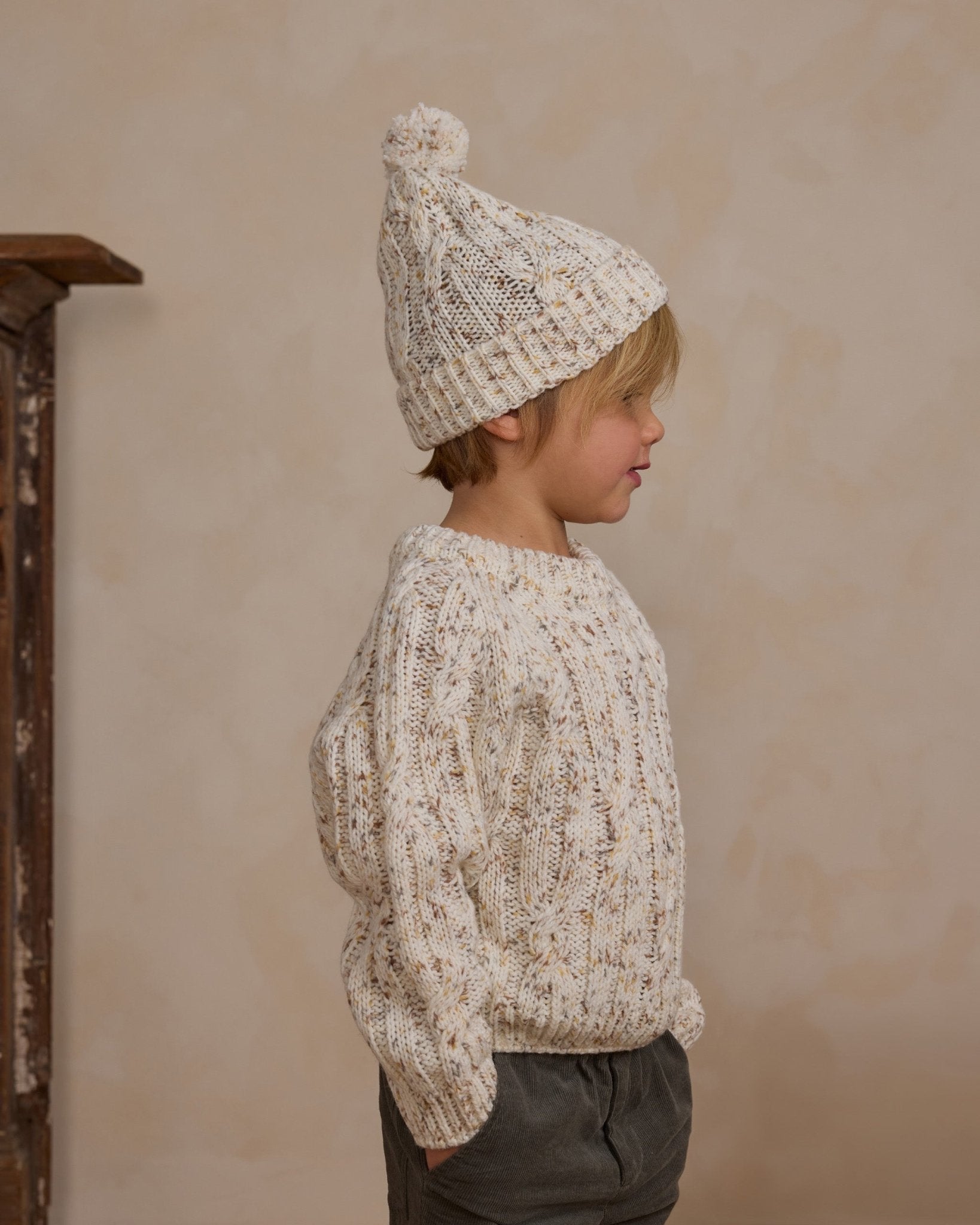 Cable - Knit Sweater || Natural Speckle - Rylee + Cru Canada