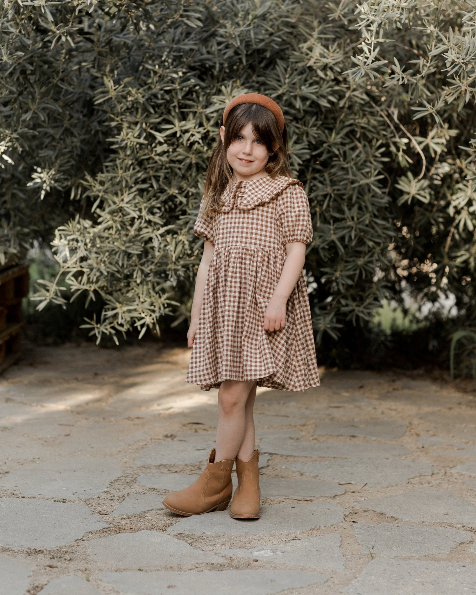 Camille Dress || Brown Gingham - Rylee + Cru Canada