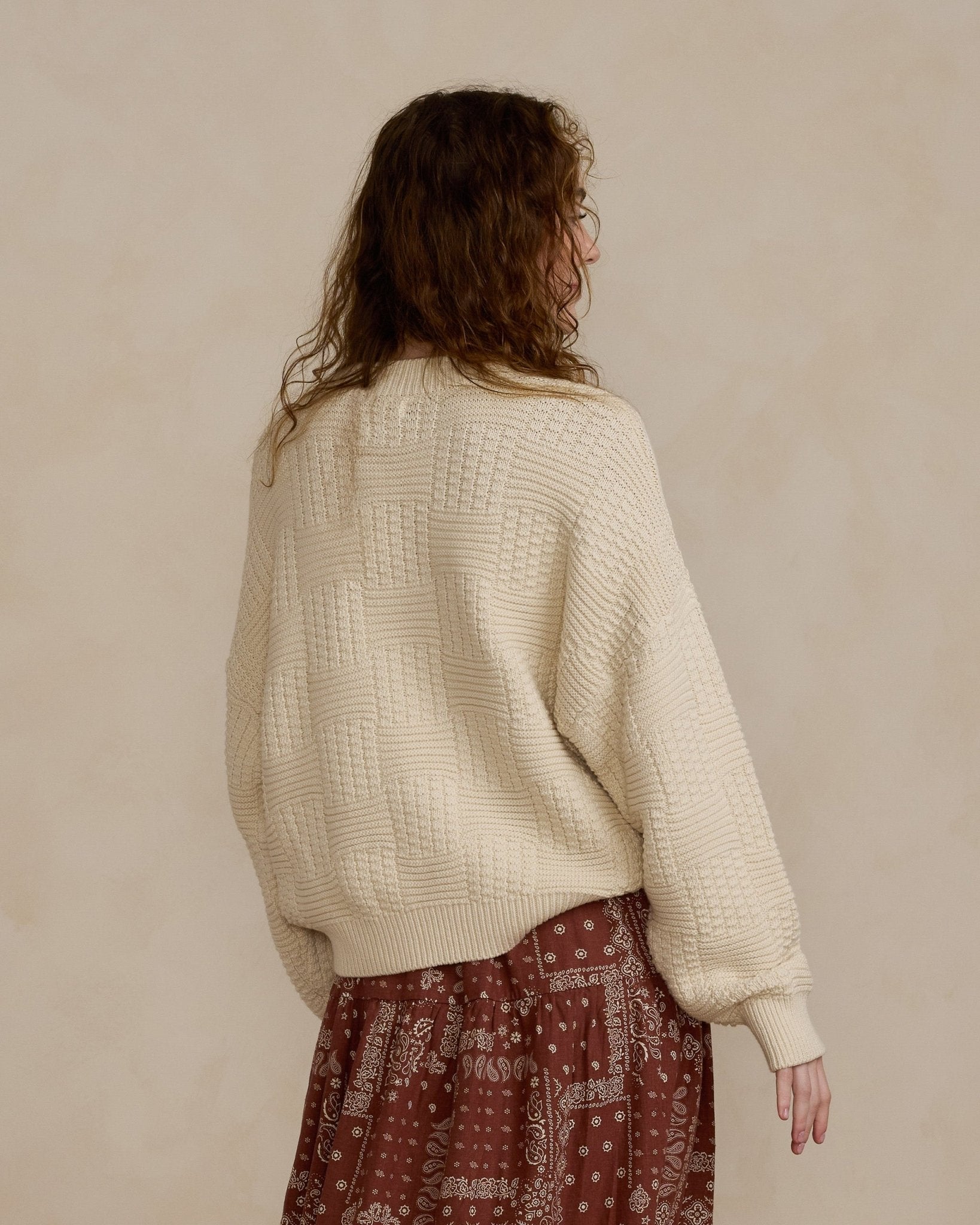 Carolina Sweater | Natural Check - Rylee + Cru Canada