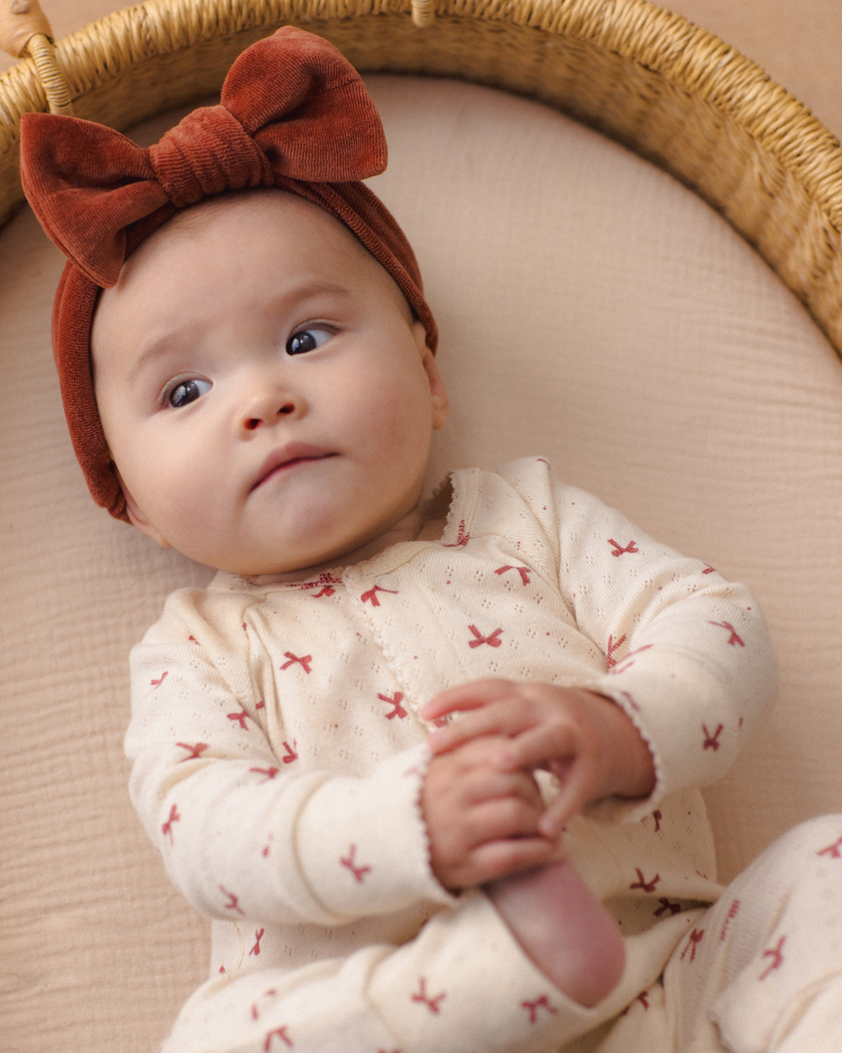 Velour Bow Headband Redwood - Rylee + Cru | Kids Clothes | Trendy Baby Clothes | Modern Infant Outfits |