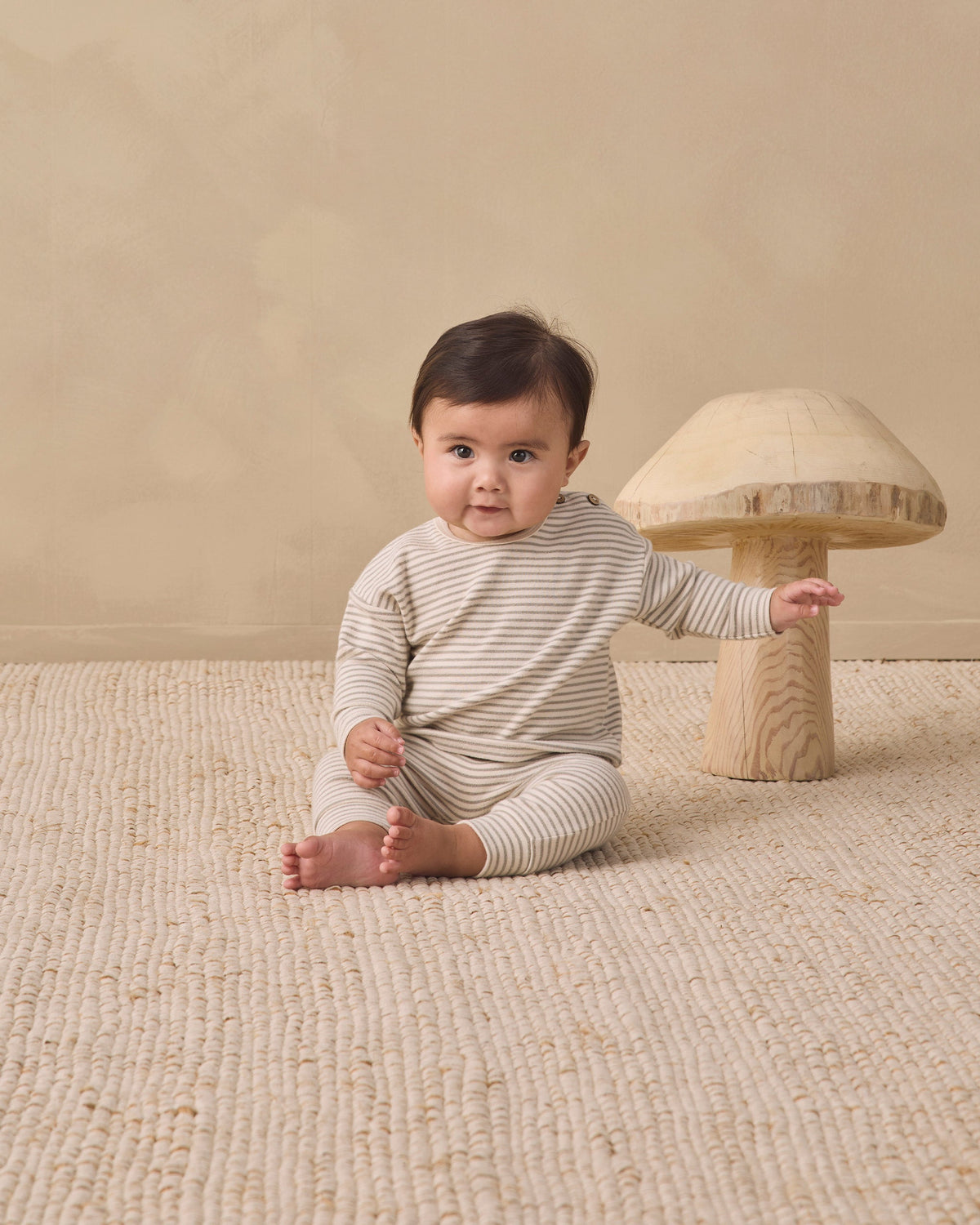 Long Sleeve Tee Laurel Microstripe - Rylee + Cru | Kids Clothes | Trendy Baby Clothes | Modern Infant Outfits |