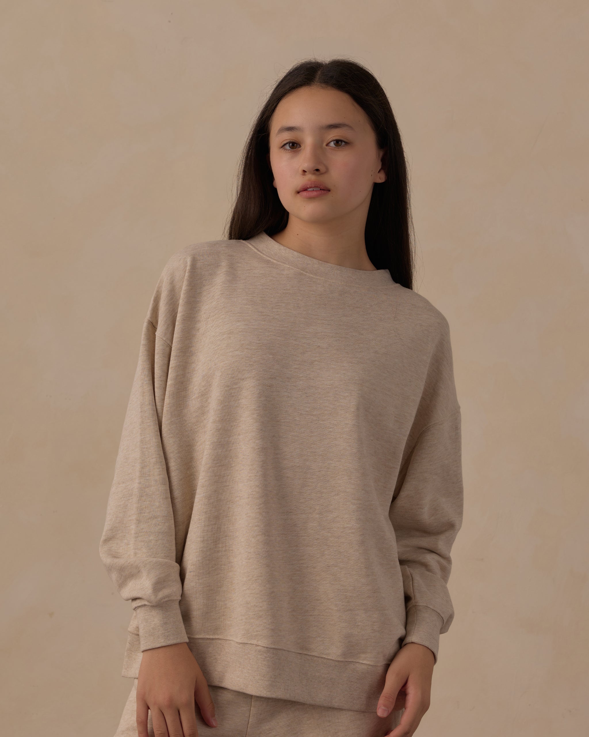 Teen Oversized Sweatshirt Heathered Ash - Rylee + Cru | Kids Clothes | Trendy Baby Clothes | Modern Infant Outfits |