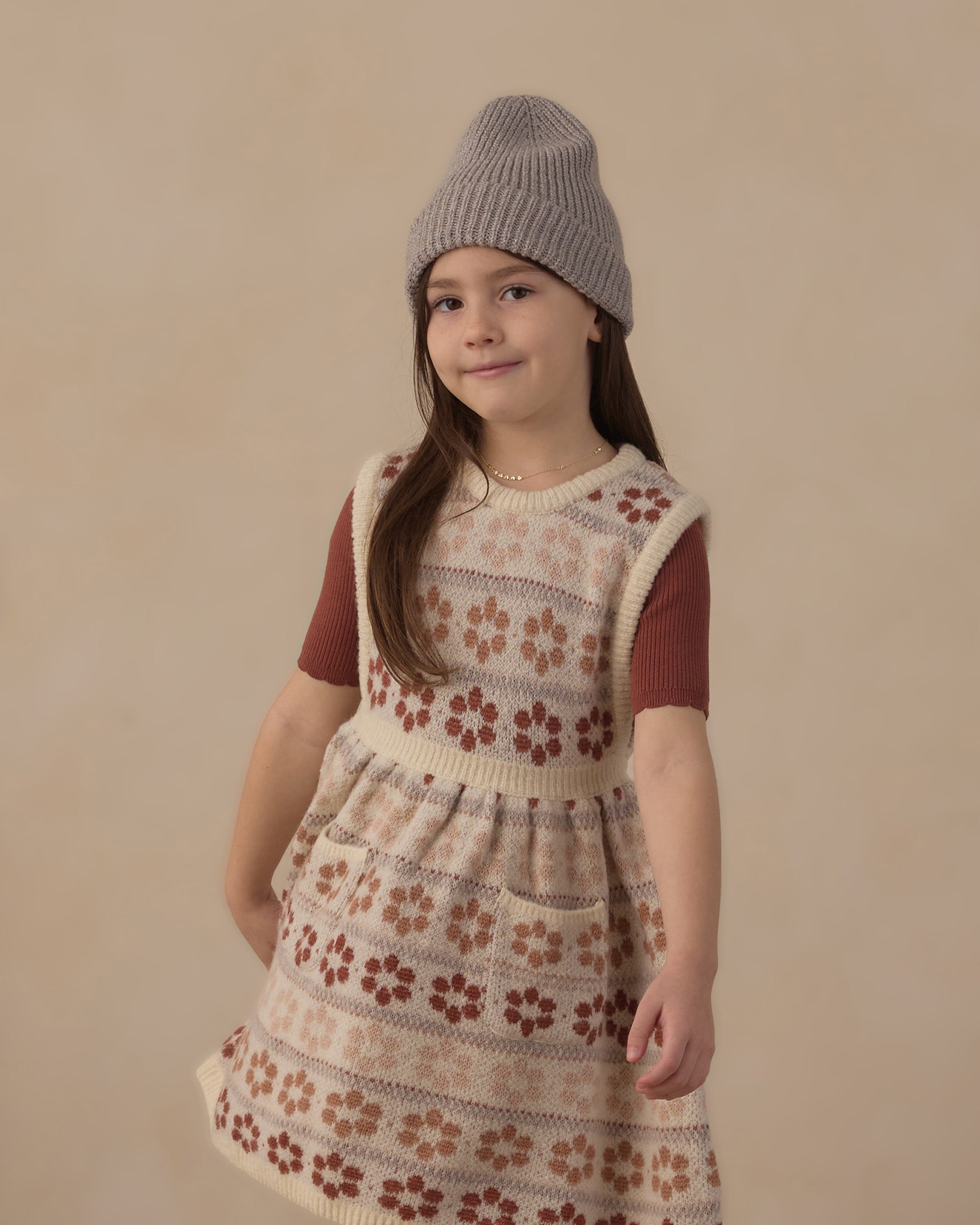 Violette Sweater Dress Flower Fair Isle - Rylee + Cru | Kids Clothes | Trendy Baby Clothes | Modern Infant Outfits |