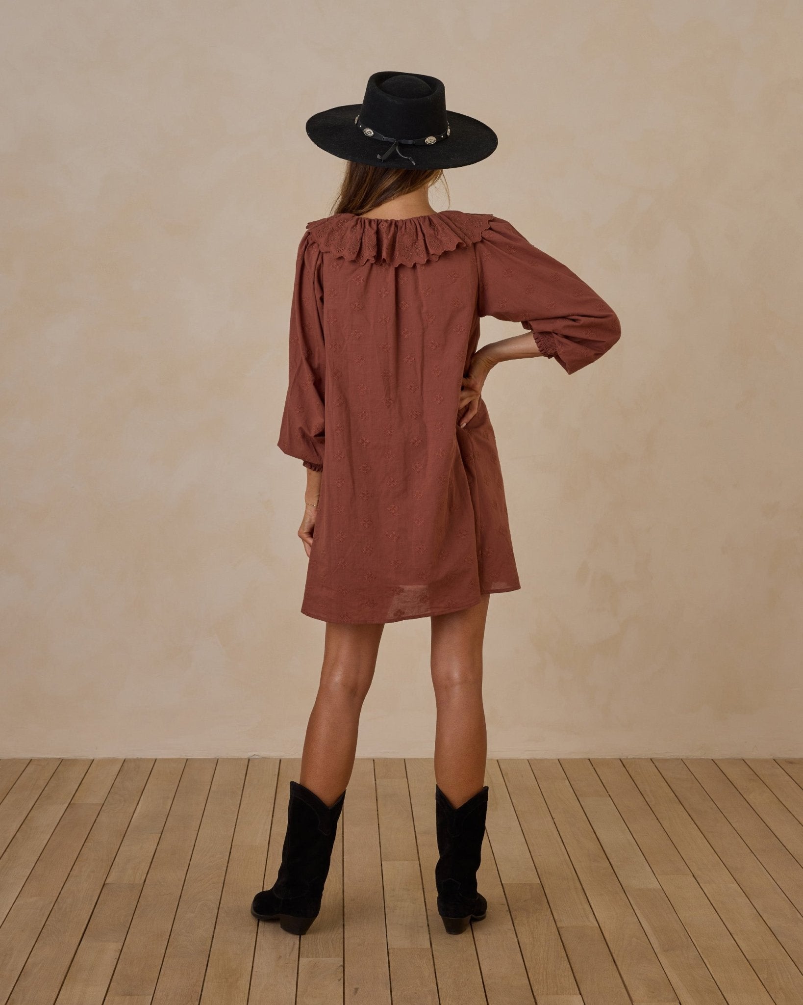 Colette Mini Dress | Brick - Rylee + Cru Canada