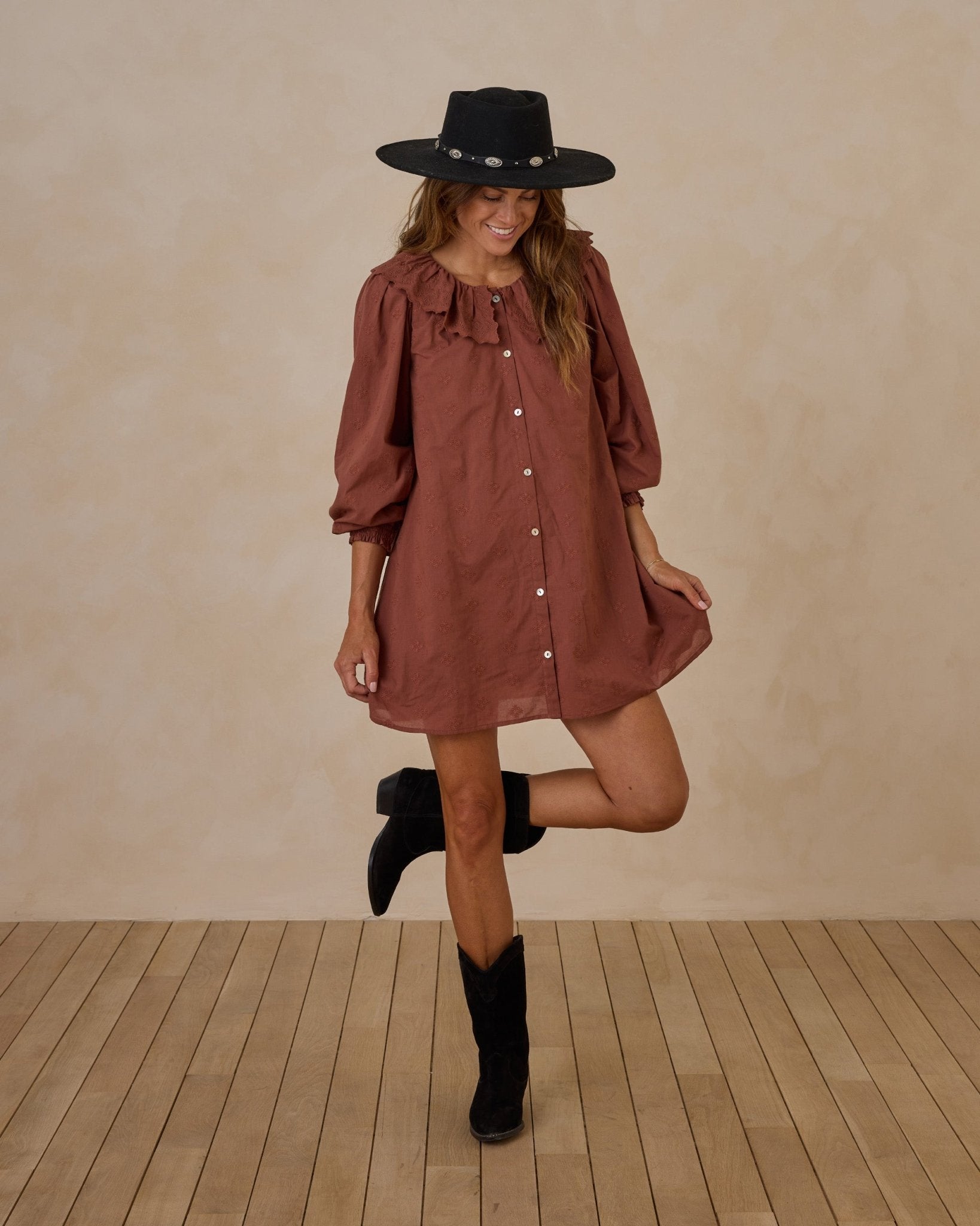 Colette Mini Dress | Brick - Rylee + Cru Canada