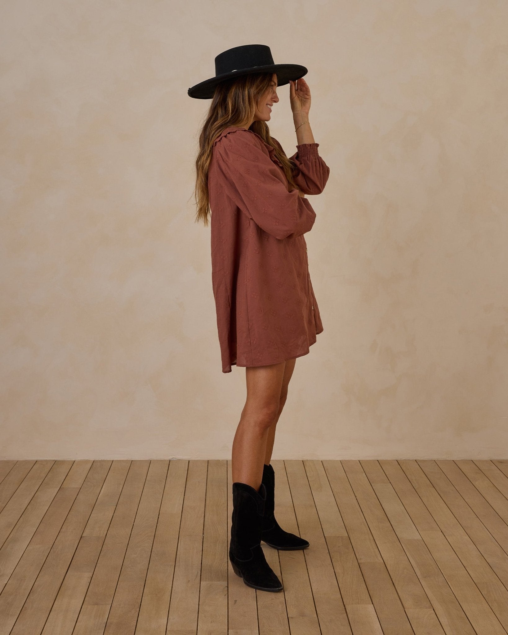 Colette Mini Dress | Brick - Rylee + Cru Canada