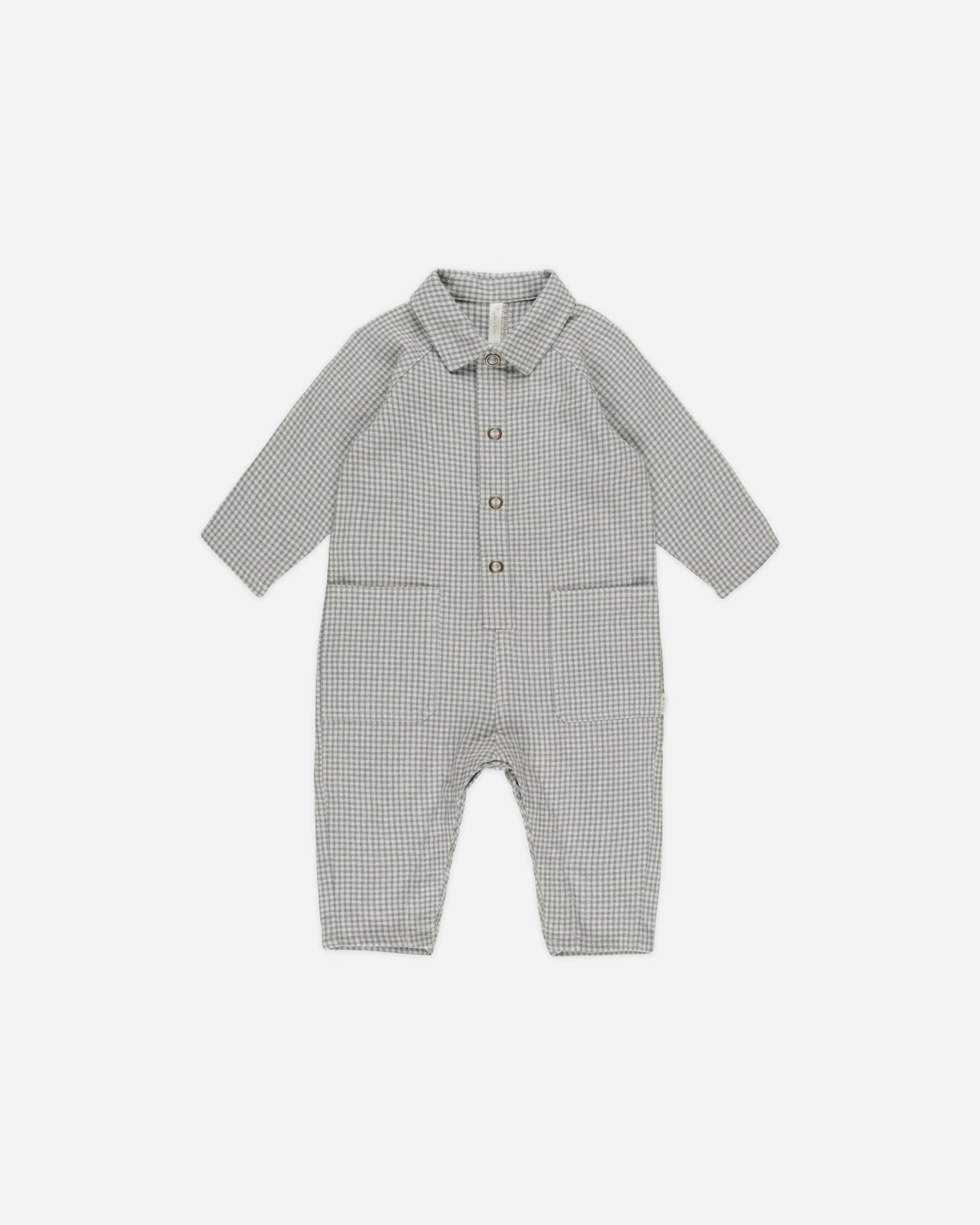 Collared Baby Jumpsuit || Forest Gingham - Rylee + Cru Canada