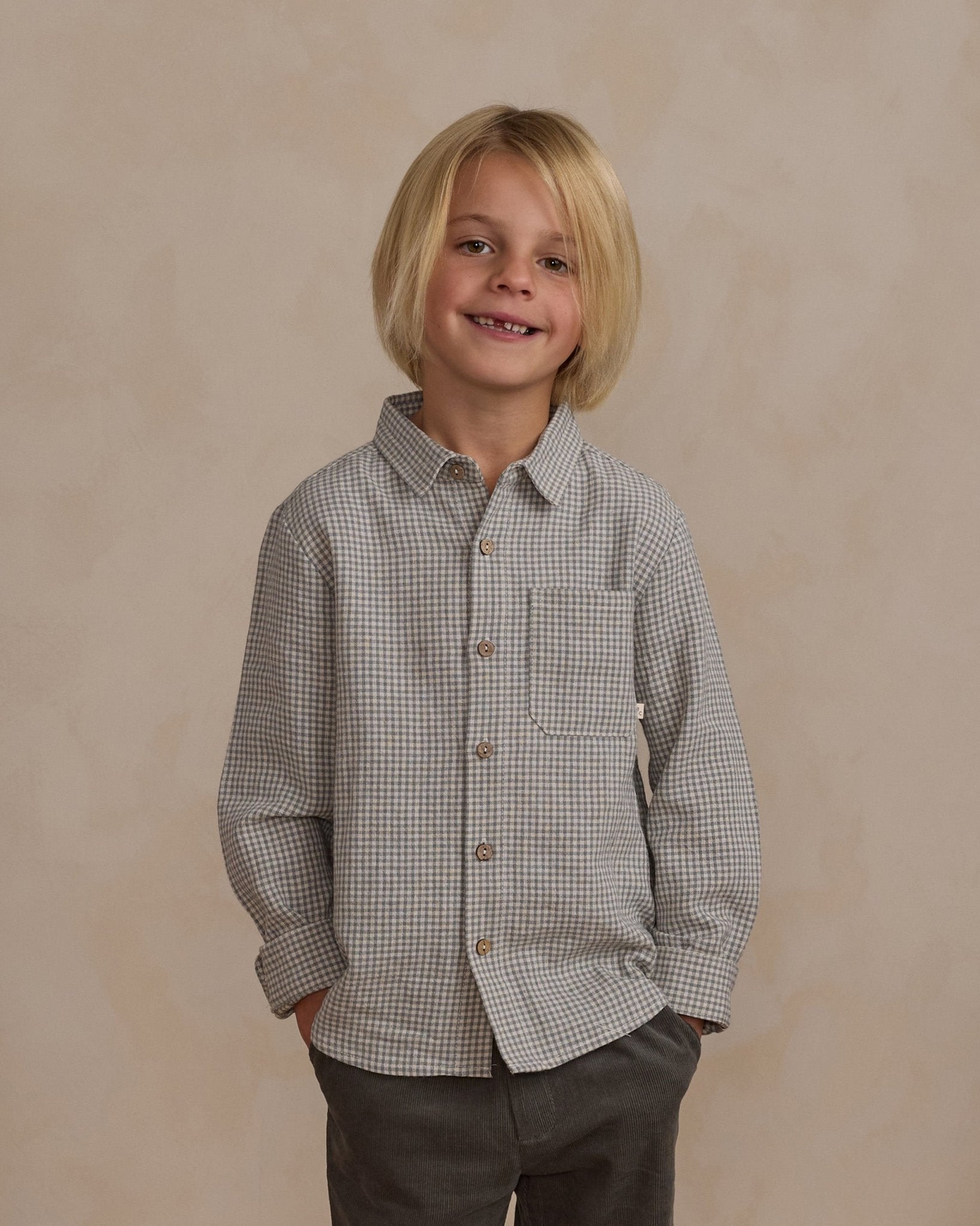 Collared Long Sleeve Shirt || Forest Gingham - Rylee + Cru Canada