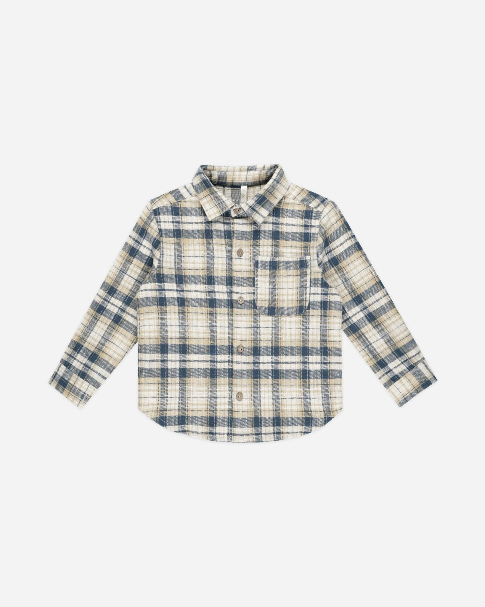 Collared Long Sleeve Shirt || Indigo Plaid - Rylee + Cru Canada