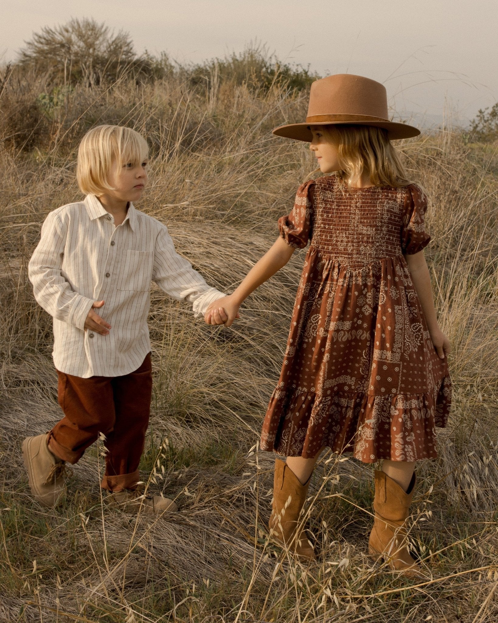 Collared Long Sleeve Shirt || Stone Stripe - Rylee + Cru Canada