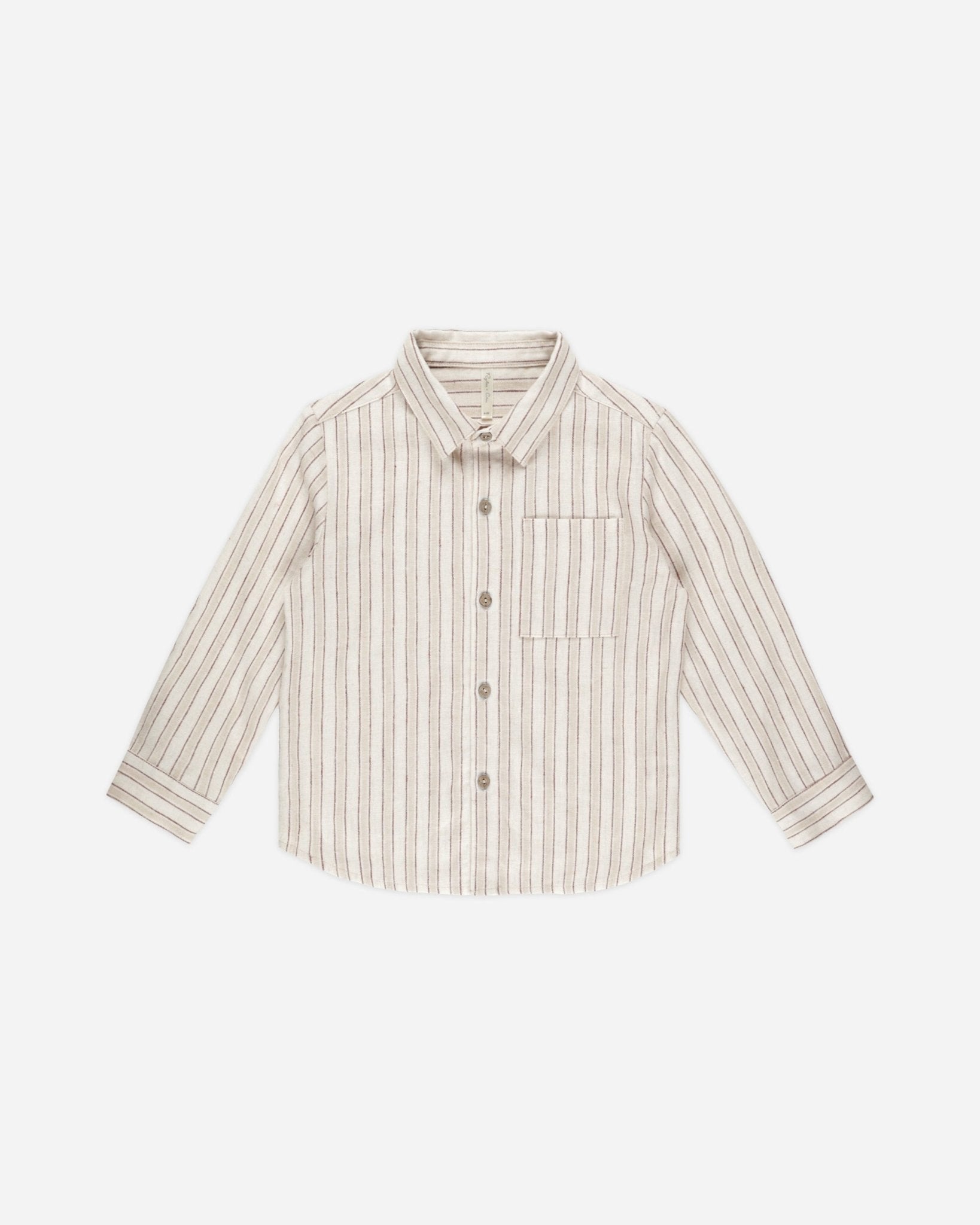 Collared Long Sleeve Shirt || Stone Stripe - Rylee + Cru Canada