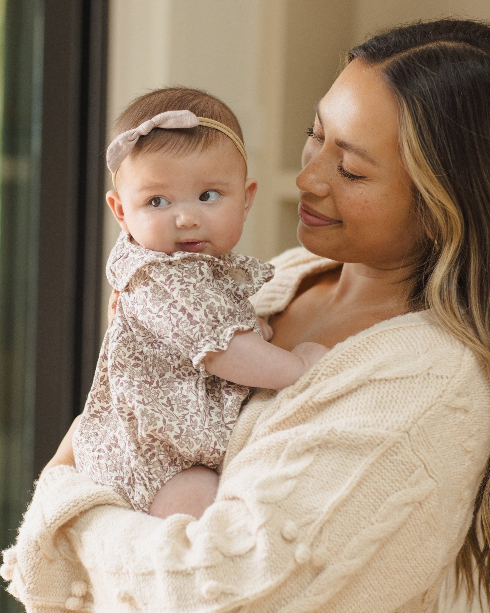 Collared Romper || Mauve Ditsy - Rylee + Cru Canada