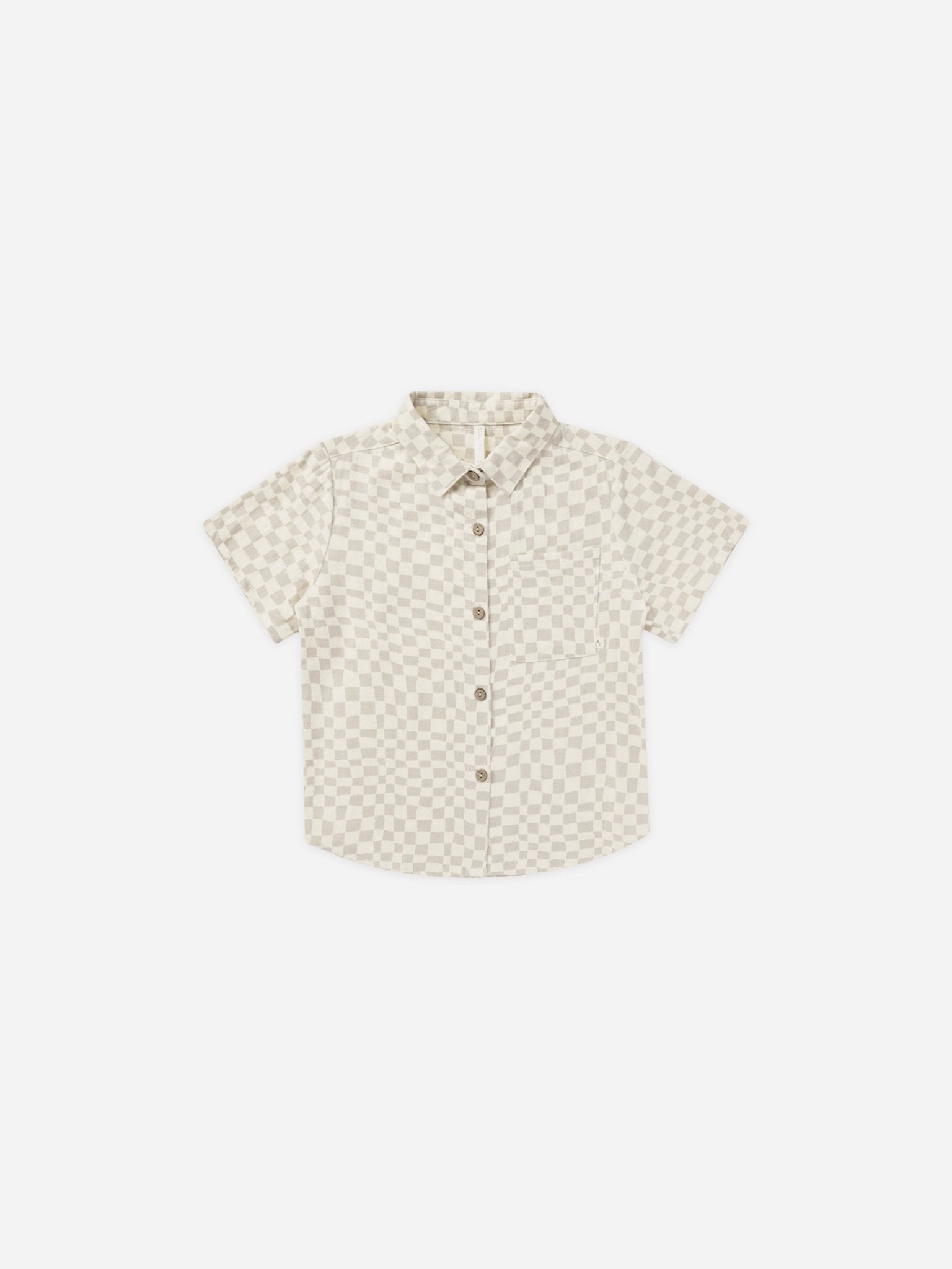 Collared Short Sleeve Shirt || Dove Check - Rylee + Cru Canada