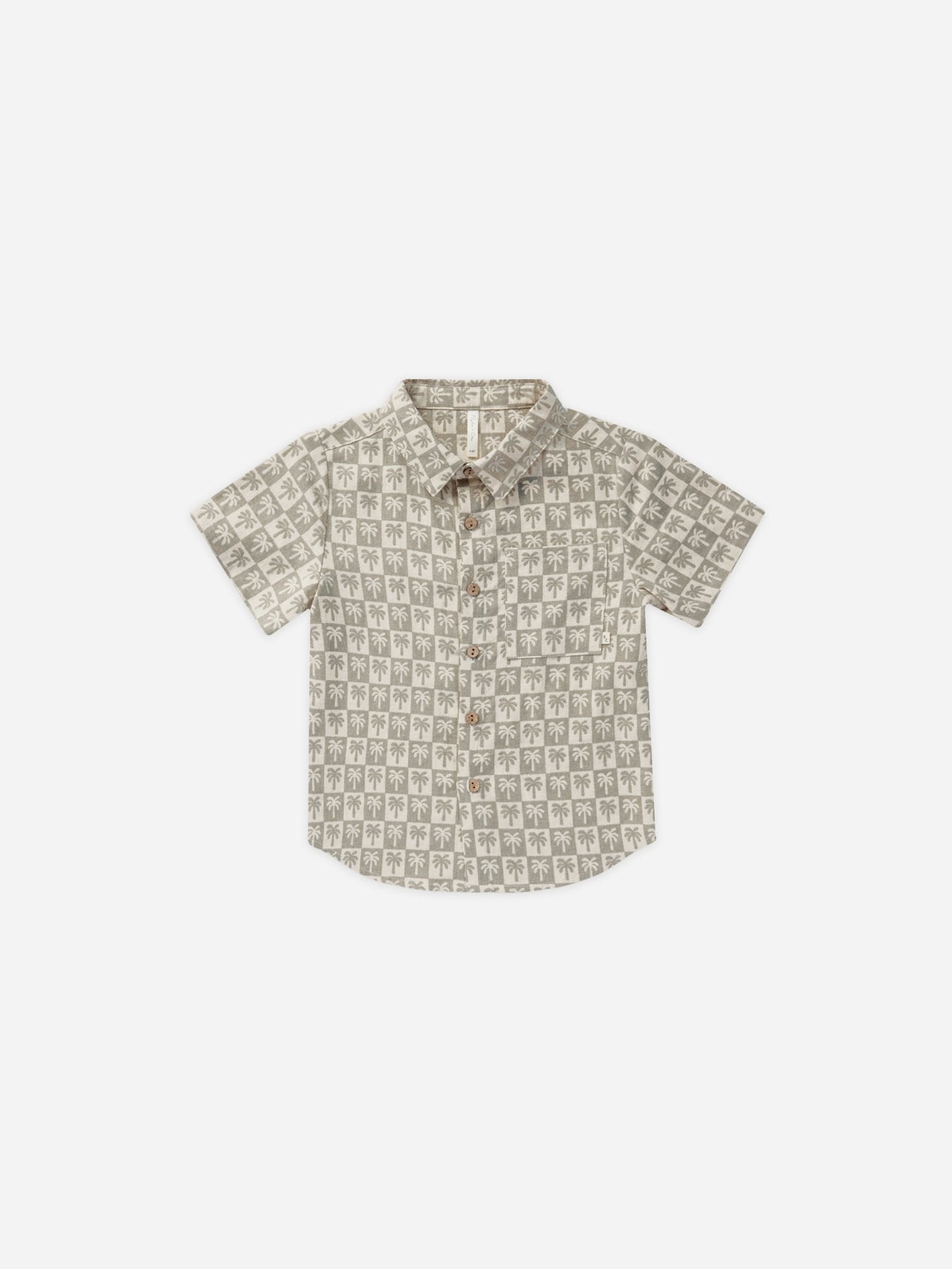 Collared Short Sleeve Shirt || Palm Check - Rylee + Cru Canada