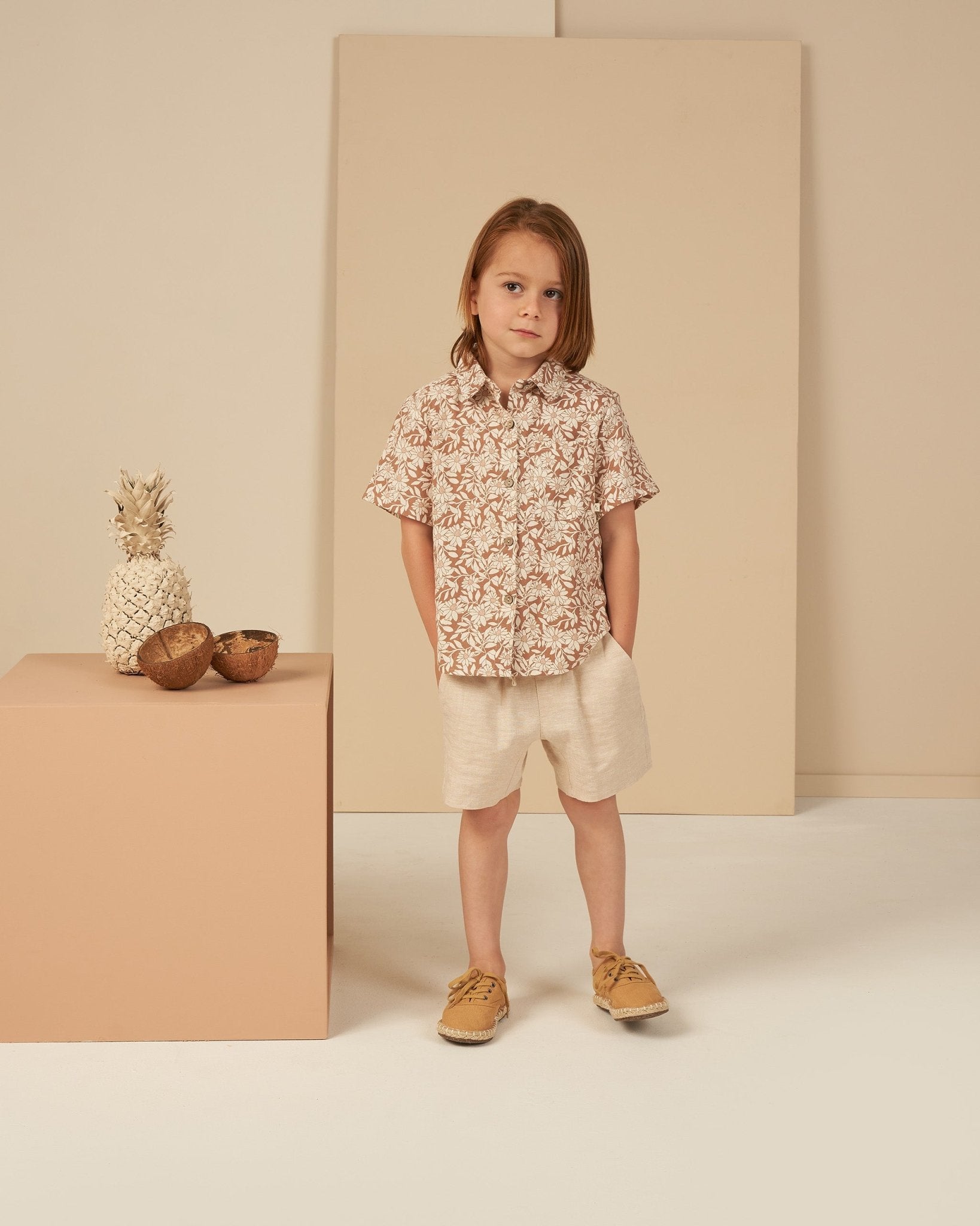 Collared Short Sleeve Shirt || Plumeria - Rylee + Cru Canada