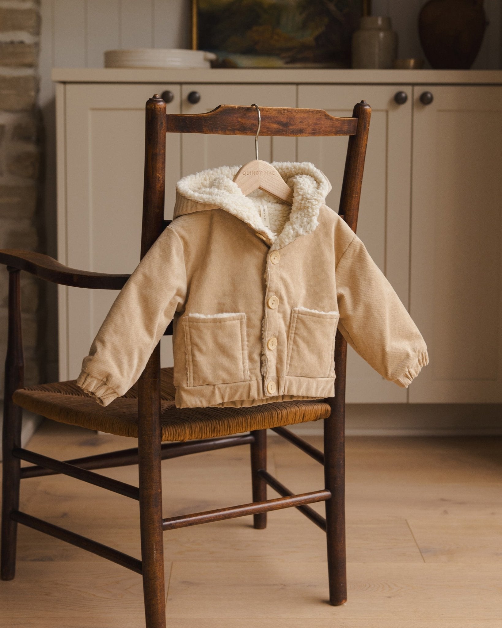 Corduroy Hooded Jacket || Latte - Rylee + Cru Canada