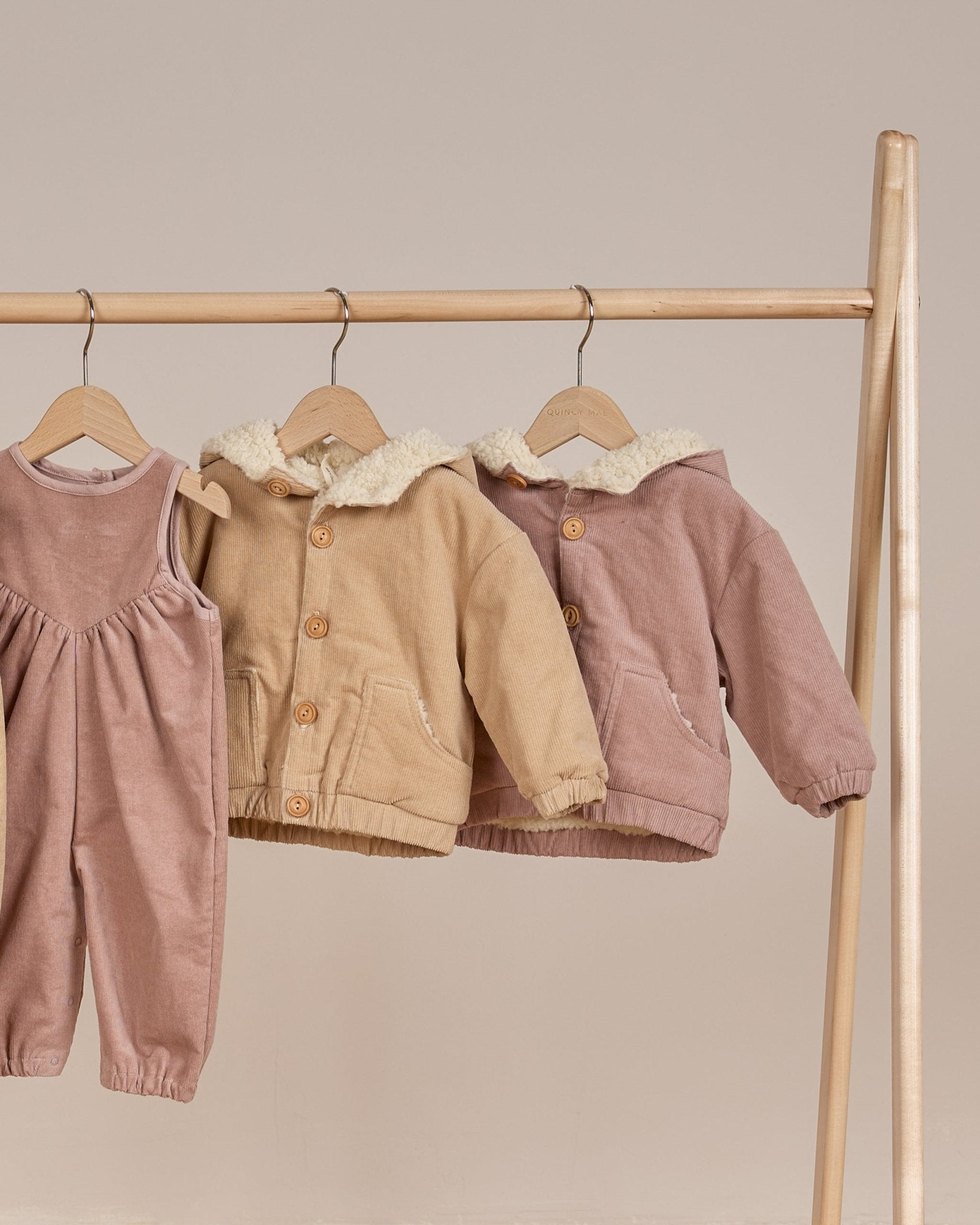 Corduroy Hooded Jacket || Latte - Rylee + Cru Canada