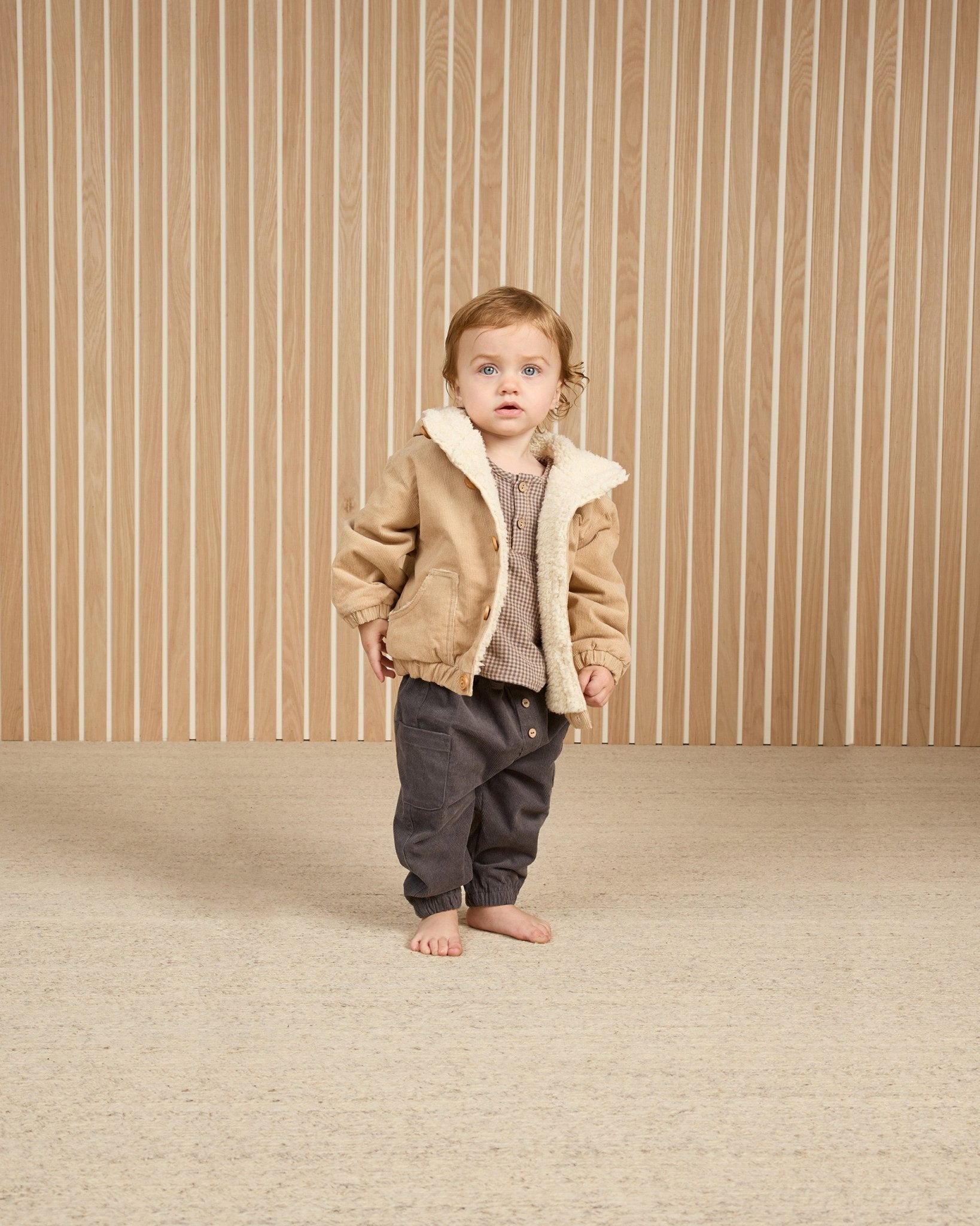 Corduroy Hooded Jacket || Latte - Rylee + Cru Canada