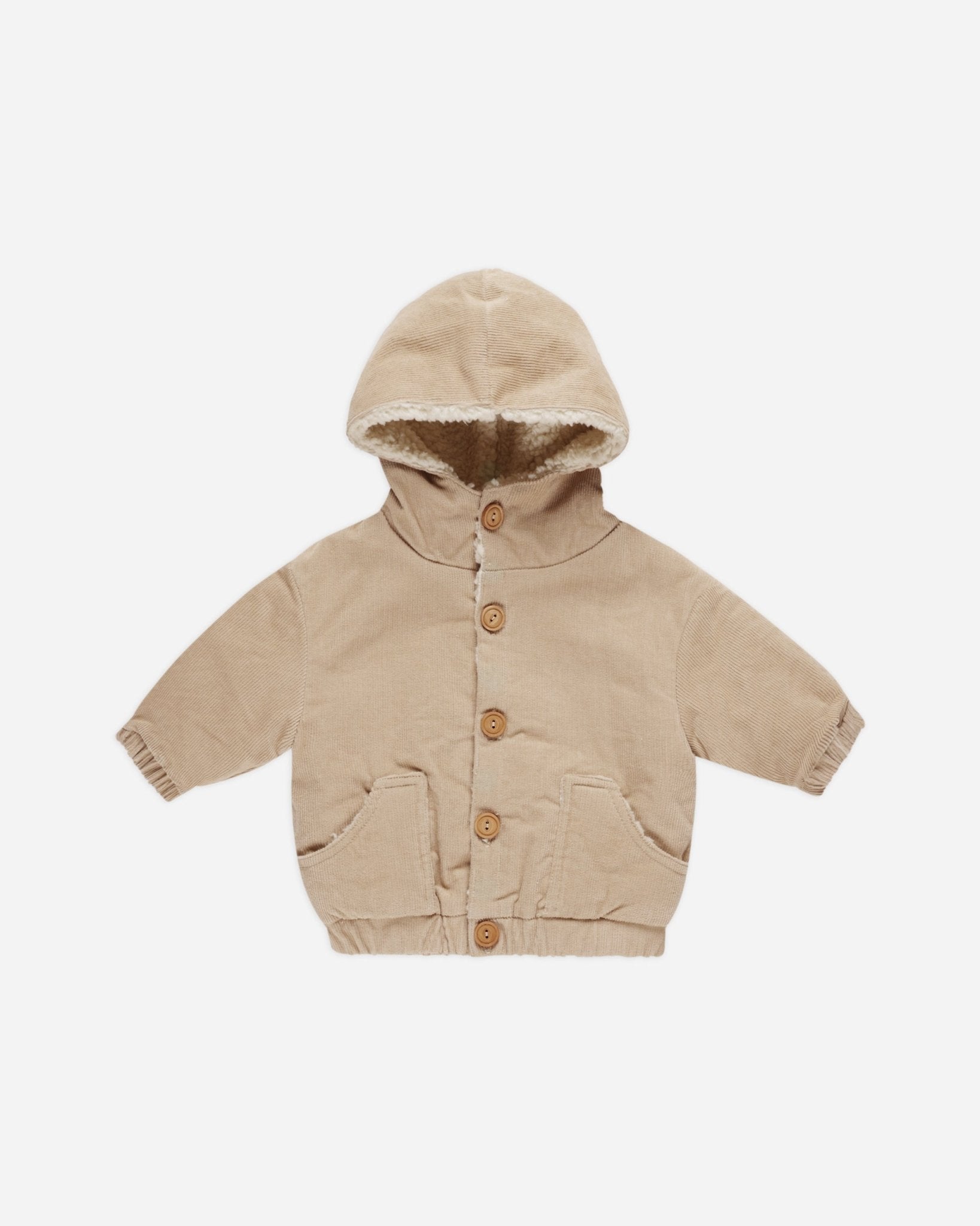 Corduroy Hooded Jacket || Latte - Rylee + Cru Canada