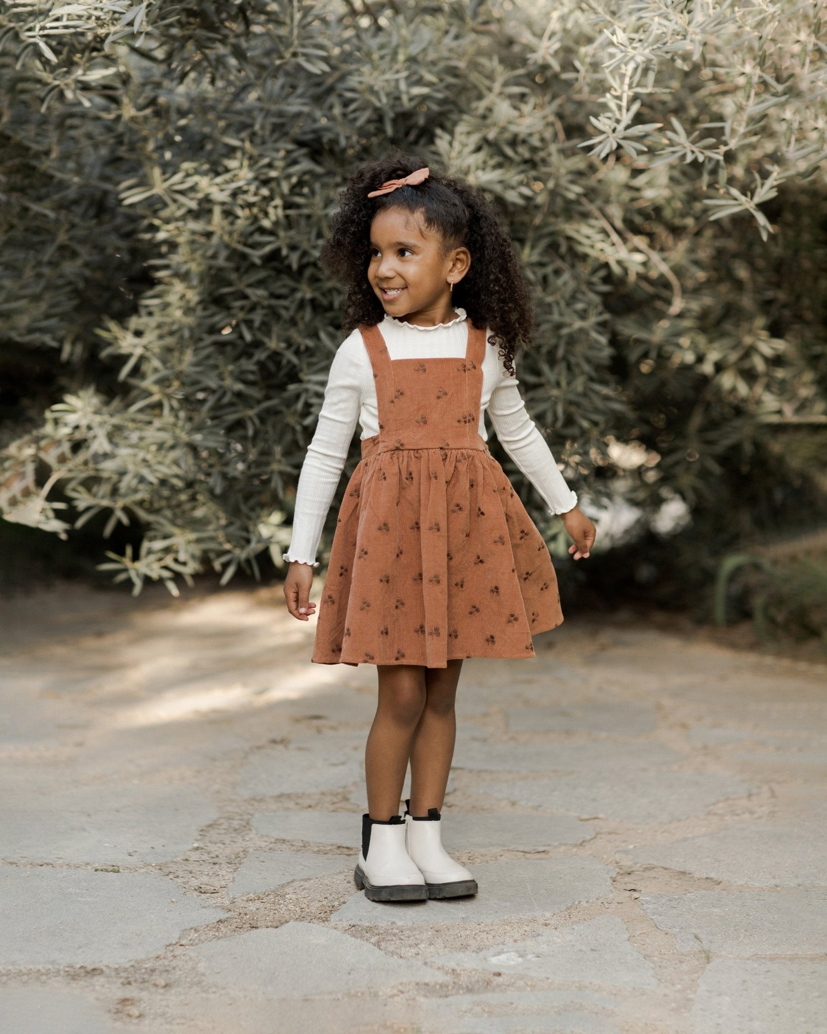 Girls cord pinafore hotsell