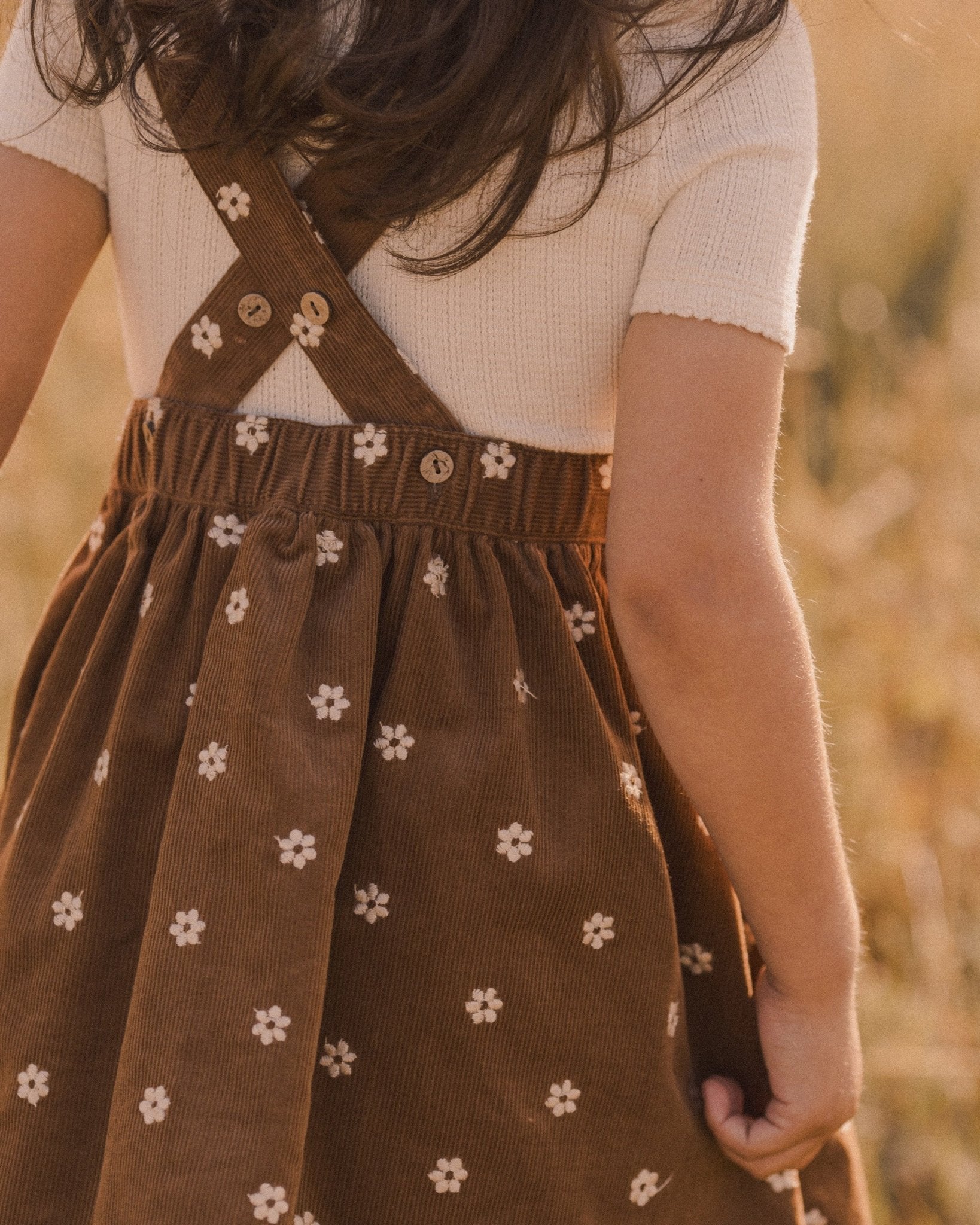 Corduroy Pinafore || Floral Embroidery - Rylee + Cru Canada